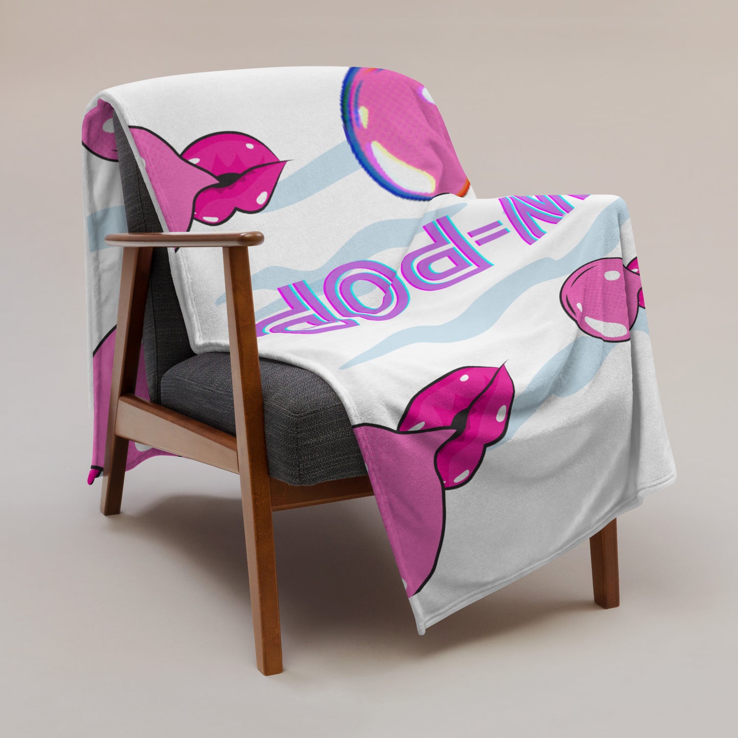 Blow-POP Mouth With Blow Pop, Creative Calmness Designs Throw Blanket