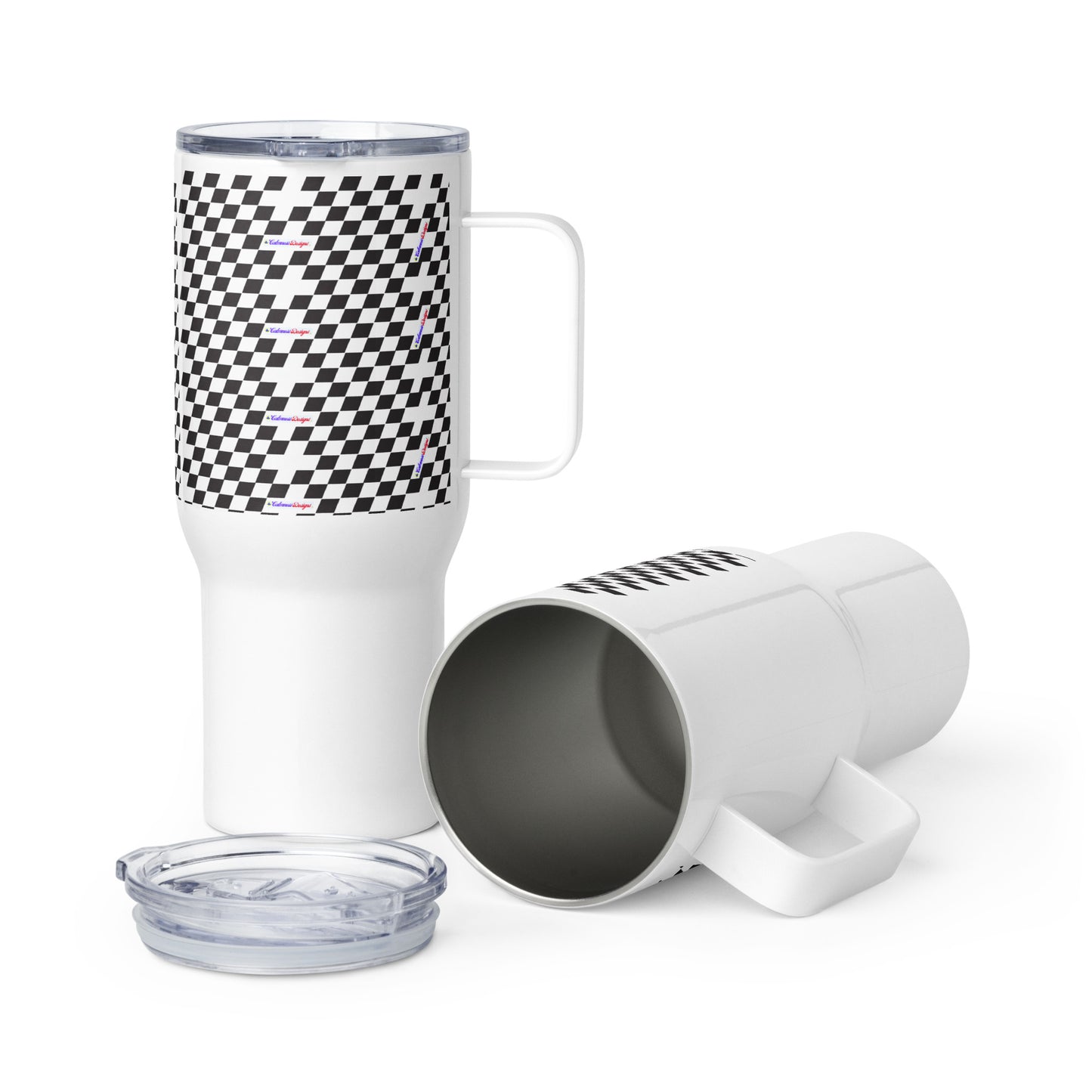 Race Flag Automotive Championship, Calmness Designs, Travel mug with a handle