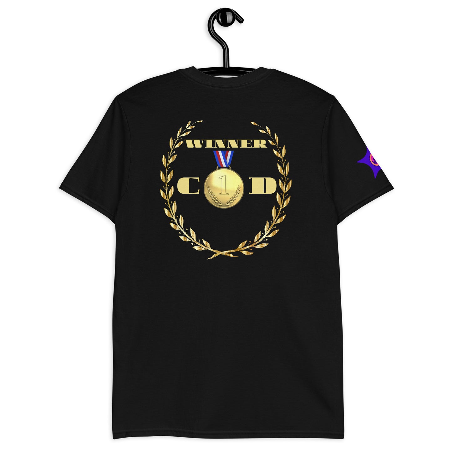 GOLD Wreath, GOLD-MEDAL, WINNER, #1 (C D), CALMNESS DESIGNS, Creative Designer's, Short-Sleeve Unisex T-Shirt