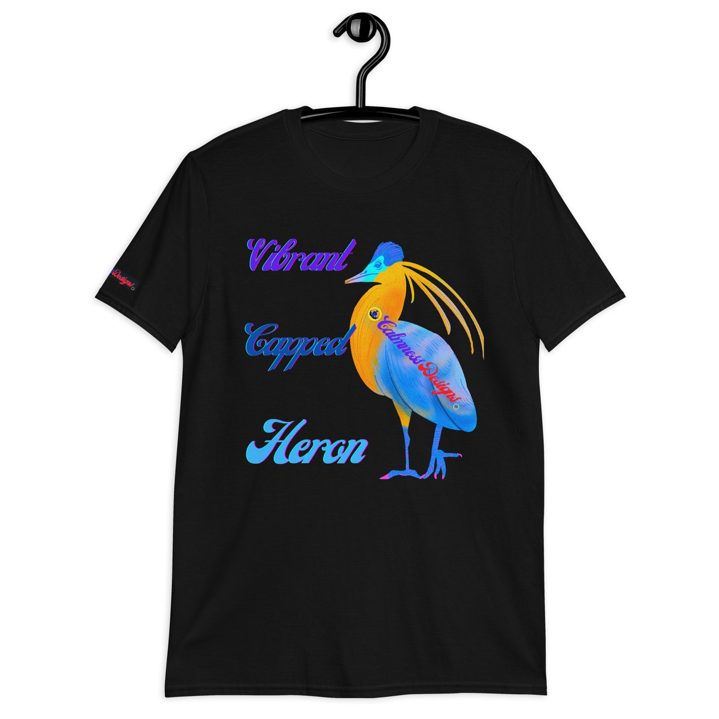 Vibrant Capped Heron, Calmness Designs, Short-Sleeve Unisex T-Shirt