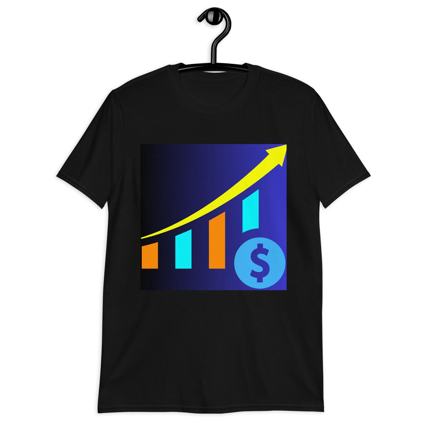 Money Growth, Growth Chart, Arrow, Dollar-Sign ,Calmness Designs, Creative Designs, Short-Sleeve Unisex T-Shirt