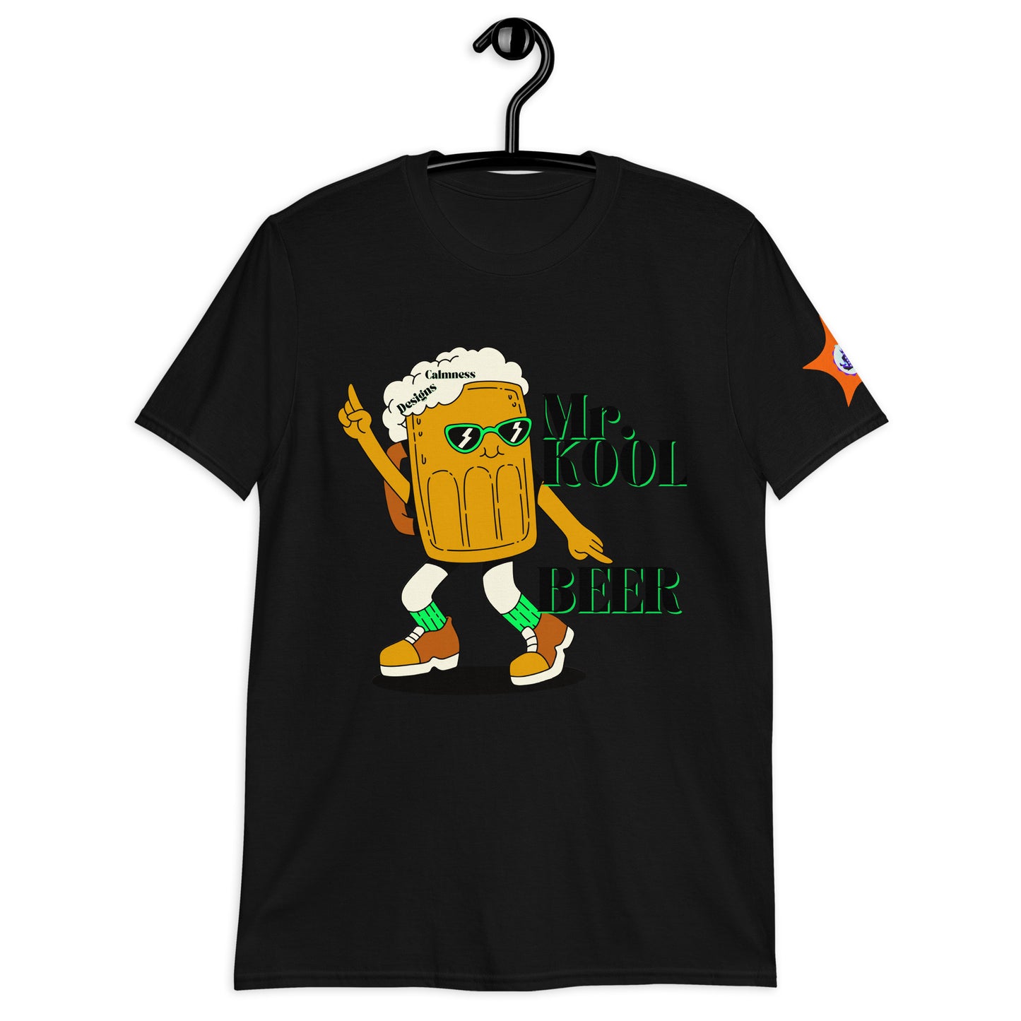 Mr. KOOL BEER, GREEN-GLASSES, CALMNESS DESIGNS, Creative Designer's, Short-Sleeve Unisex T-Shirt