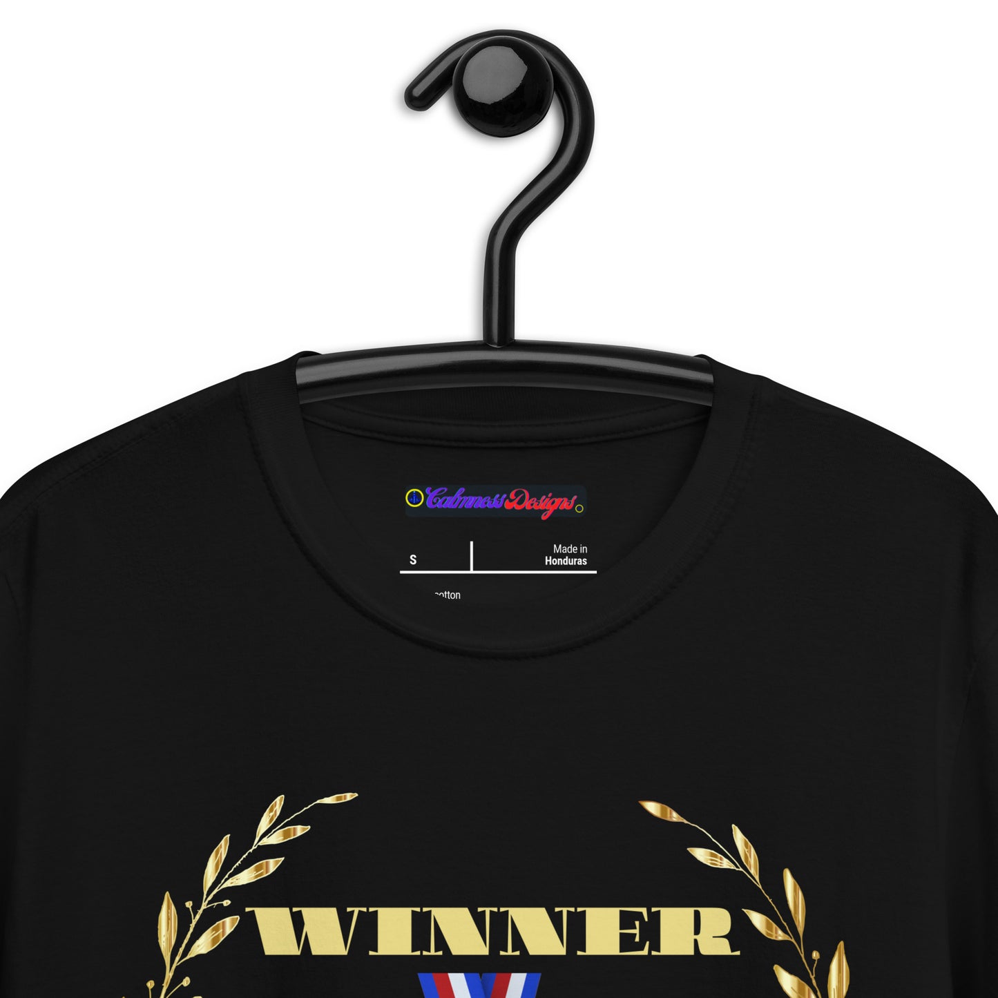 GOLD Wreath, GOLD-MEDAL, WINNER, #1 (C D), CALMNESS DESIGNS, Creative Designer's, Short-Sleeve Unisex T-Shirt