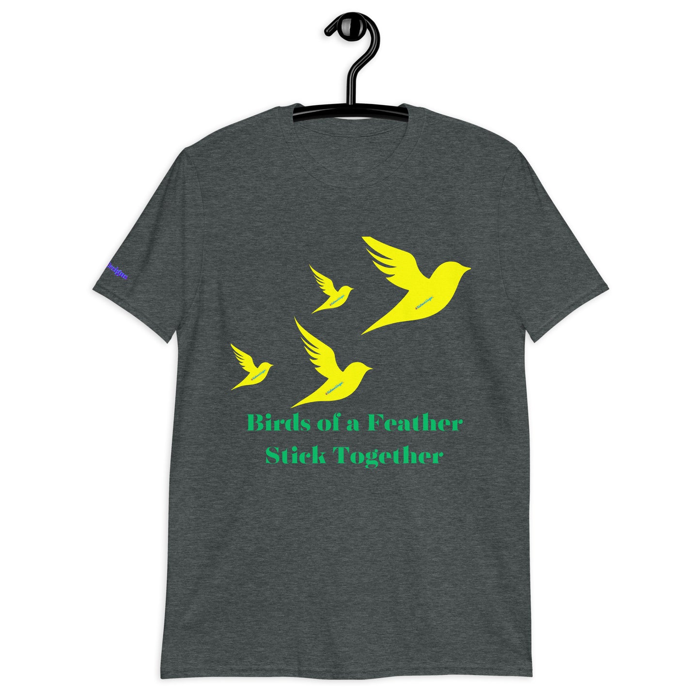 Birds of a Feather Stick Together, Flock of Birds Flying, Calmness Designs, Short-Sleeve Unisex T-Shirt