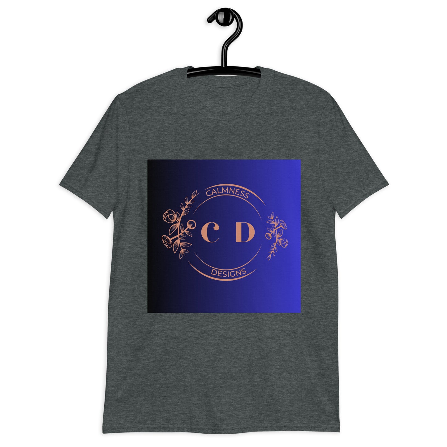 Rose Gold Monogram Floral Flowers, (C D) Calmness Designs, Creative Designs, Short-Sleeve Unisex T-Shirt