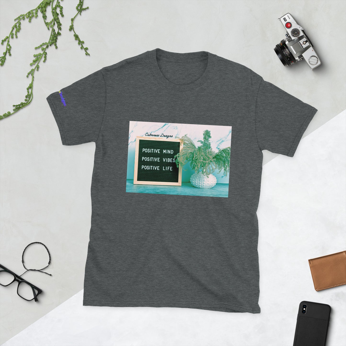 POSITIVE MIND, POSITIVE VIBES, POSITIVE LIFE, Short-Sleeve Unisex T-Shirt