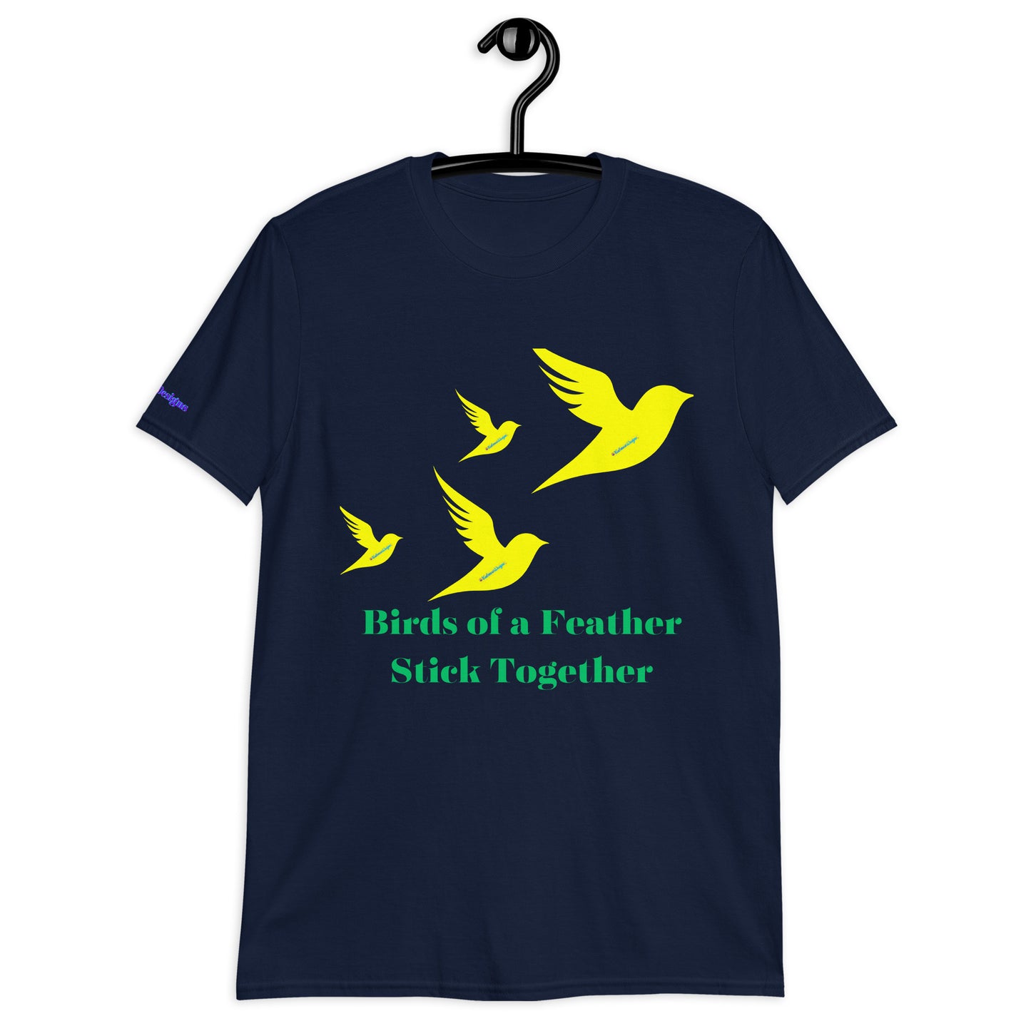 Birds of a Feather Stick Together, Flock of Birds Flying, Calmness Designs, Short-Sleeve Unisex T-Shirt