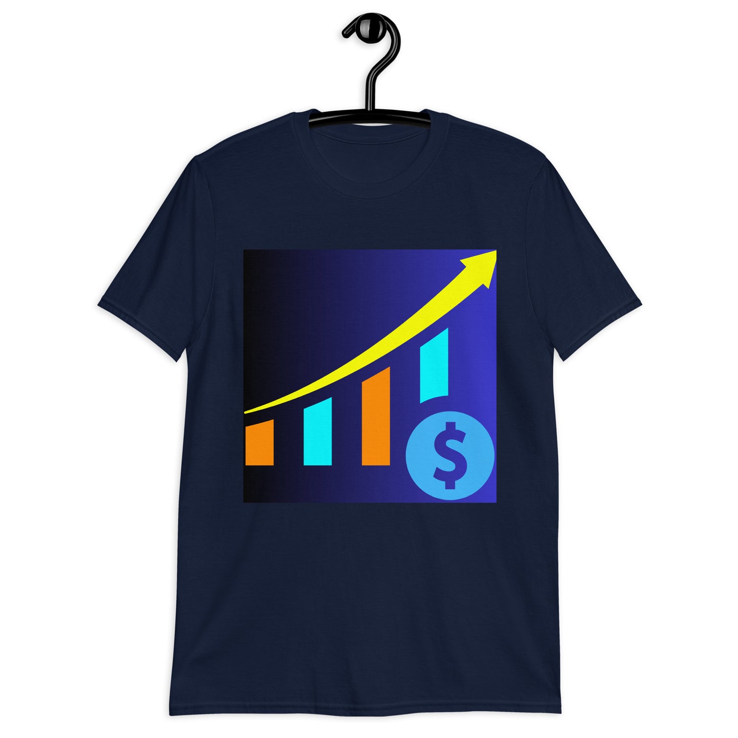 Money Growth, Growth Chart, Arrow, Dollar-Sign ,Calmness Designs, Creative Designs, Short-Sleeve Unisex T-Shirt
