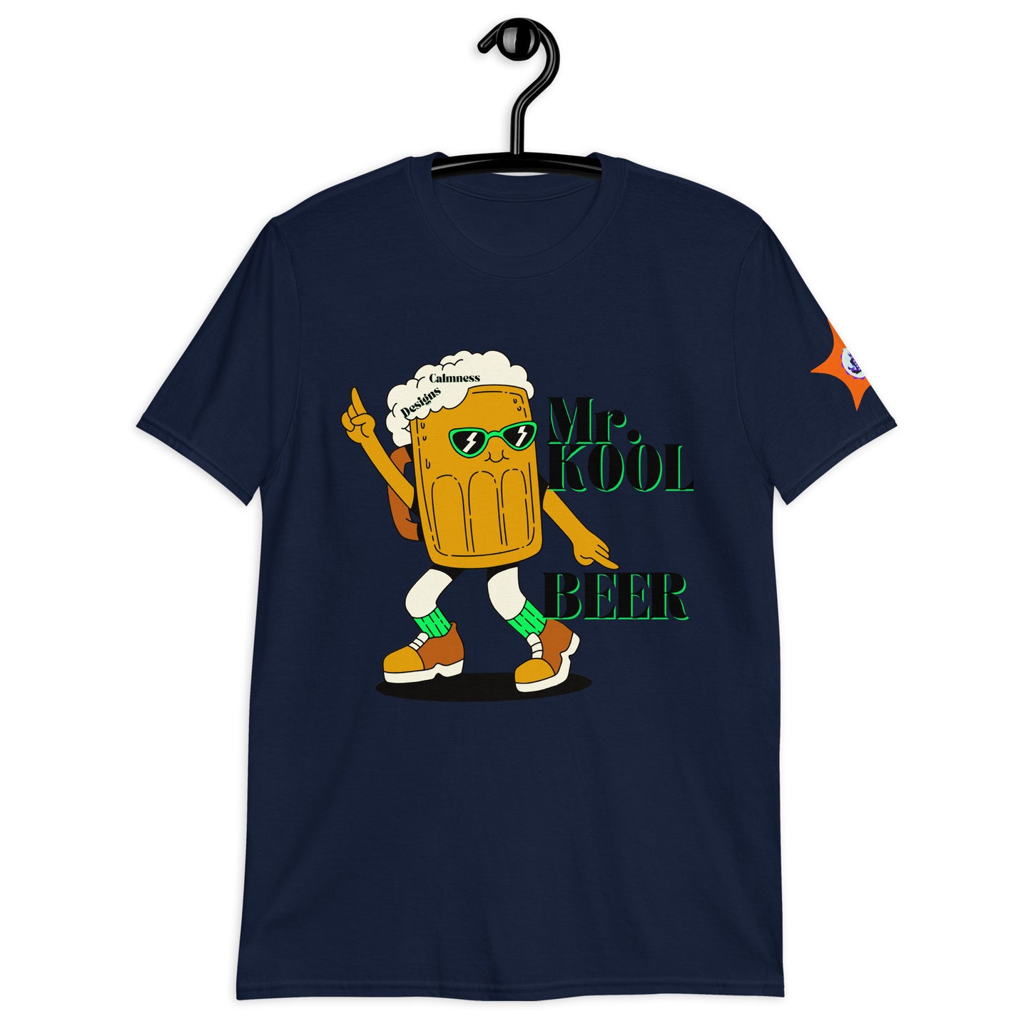 Mr. KOOL BEER, GREEN-GLASSES, CALMNESS DESIGNS, Creative Designer's, Short-Sleeve Unisex T-Shirt