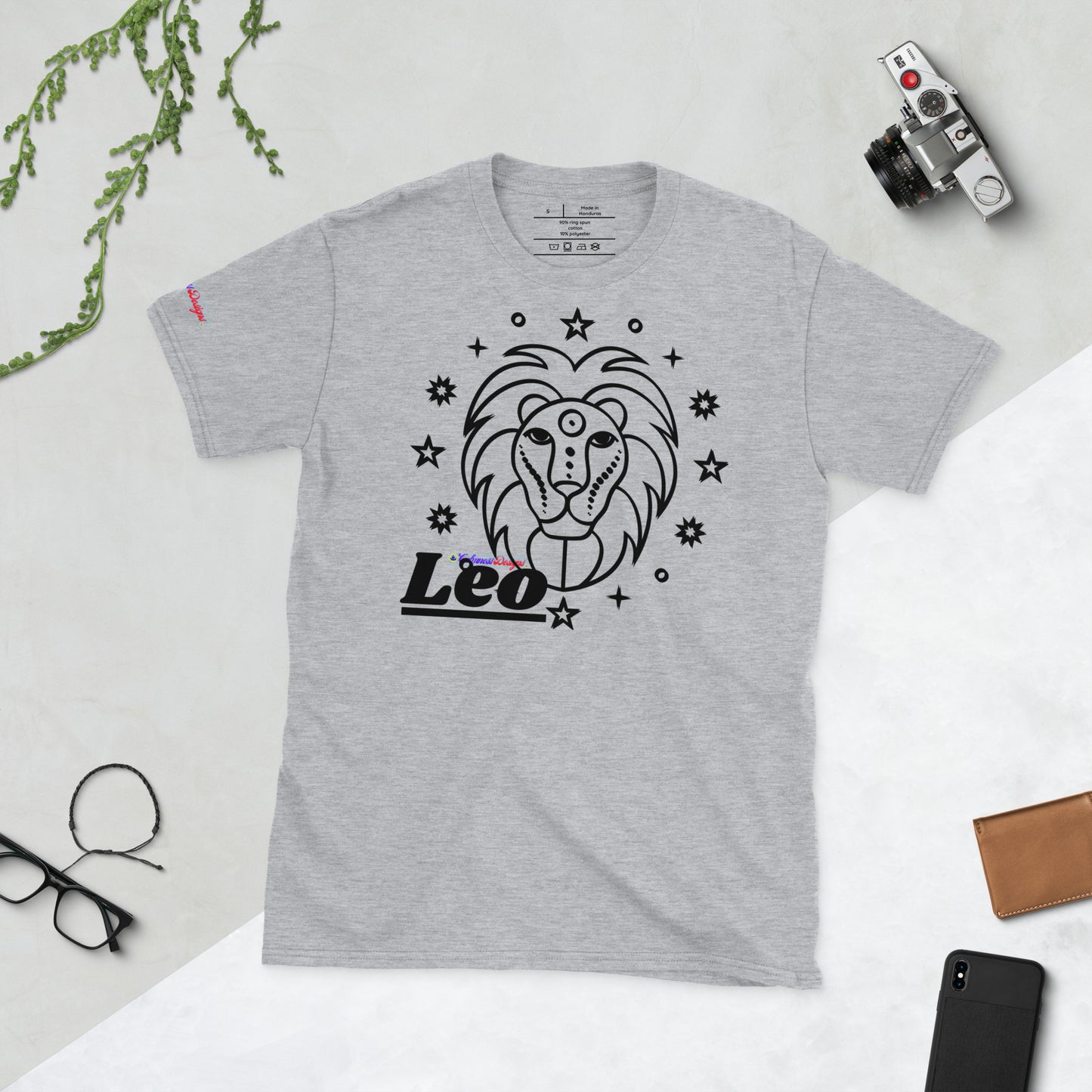 Zodiac Signs, Leo, Calmness Designs, Short-Sleeve Unisex T-Shirt