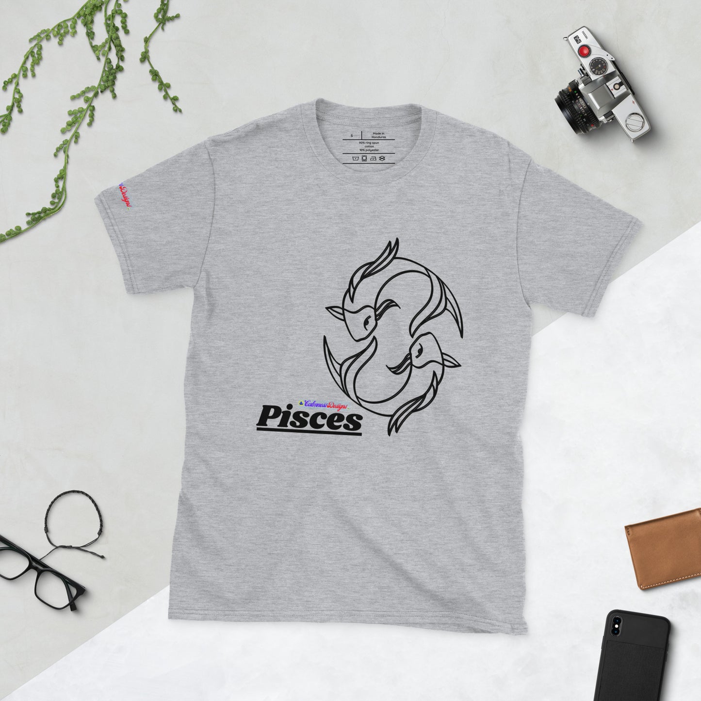 Zodiac Signs, Pisces, Calmness Designs, Short-Sleeve Unisex T-Shirt