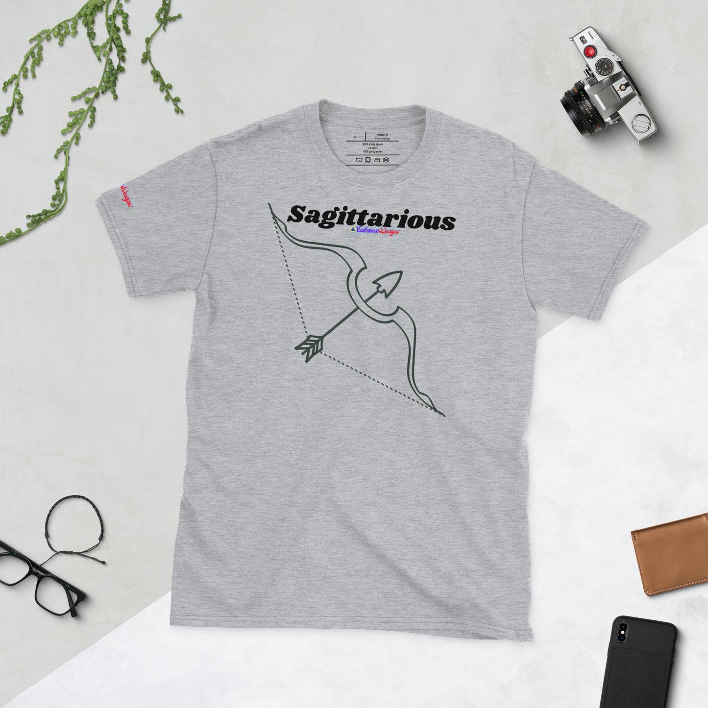 Zodiac Signs, Sagittarius, Calmness Designs, Short-Sleeve Unisex T-Shirt