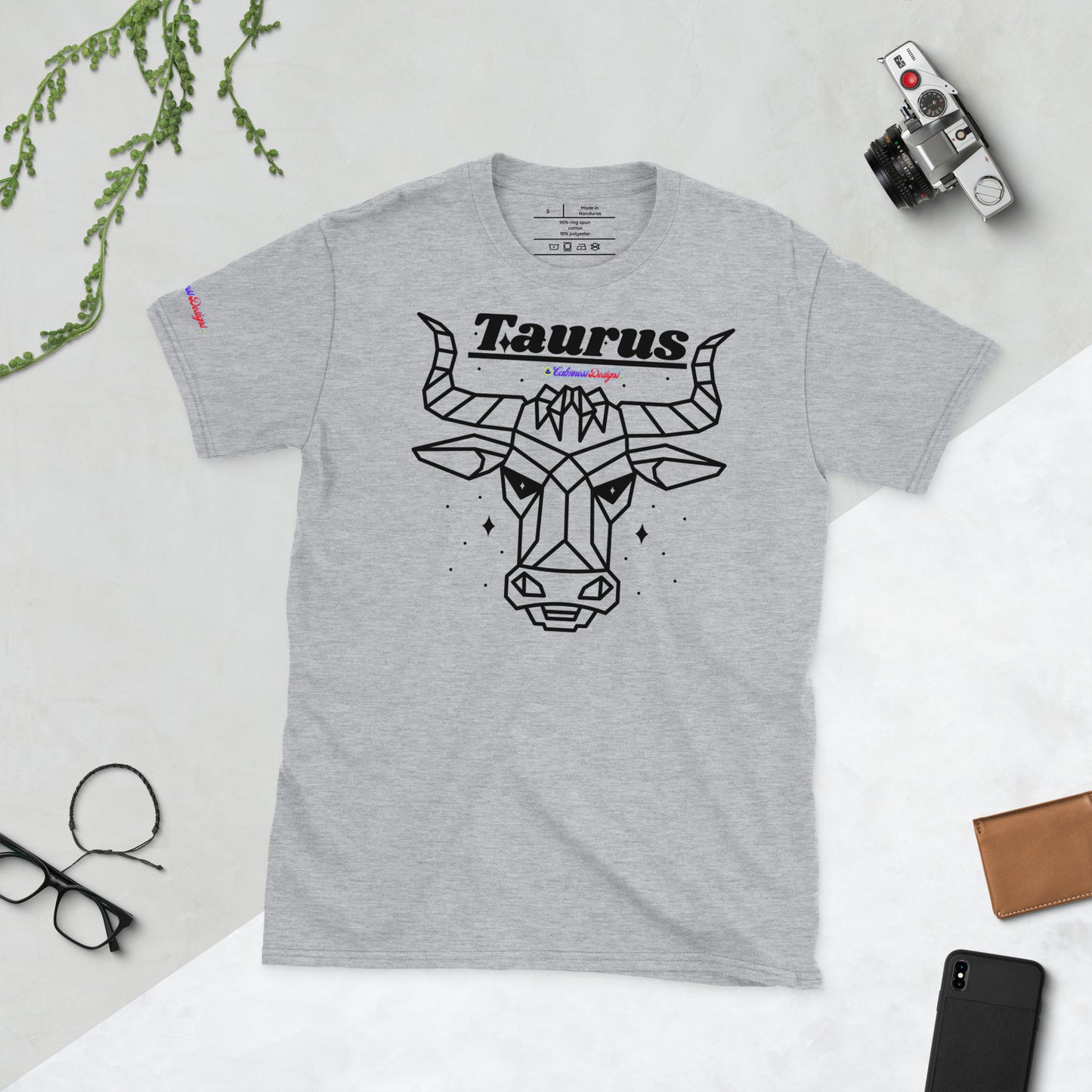 Zodiac Signs, Taurus, Calmness Designs, Short-Sleeve Unisex T-Shirt