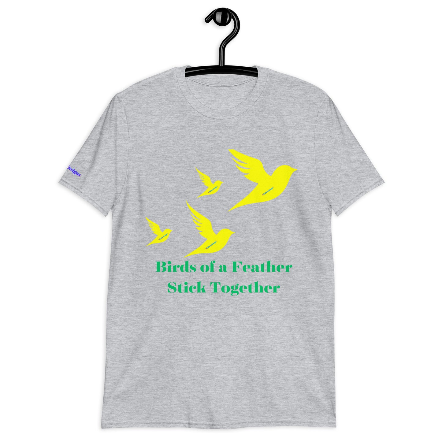 Birds of a Feather Stick Together, Flock of Birds Flying, Calmness Designs, Short-Sleeve Unisex T-Shirt