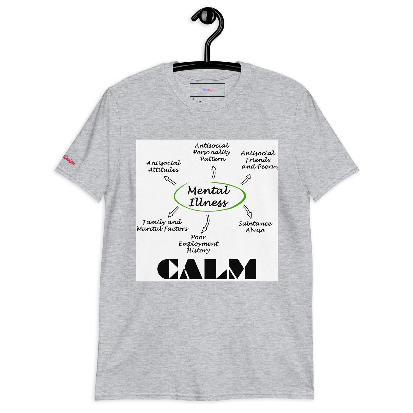 Mental Illness Consequences, Calmness Designs, Short-Sleeve Unisex T-Shirt