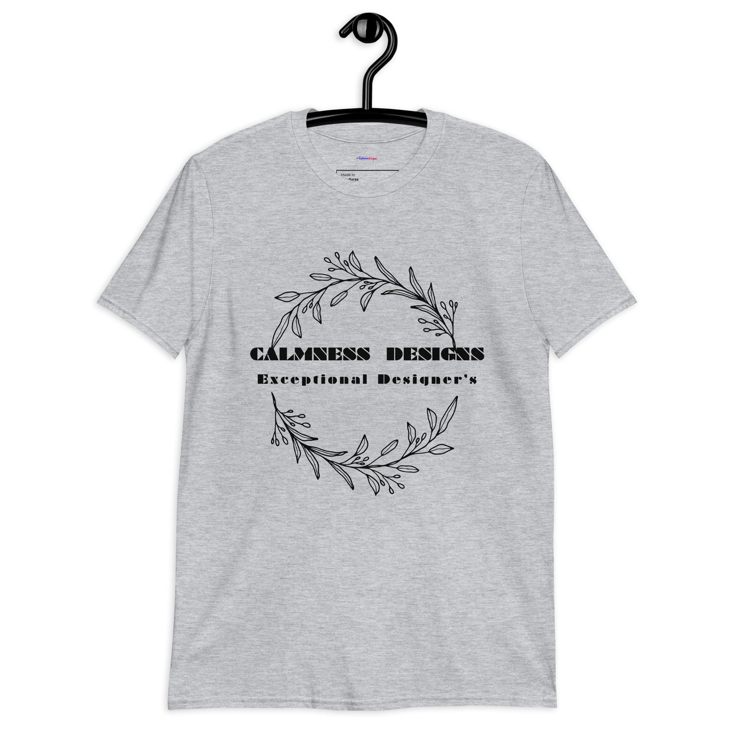 Ivory Black Botanical Organic, Creative Designs, Calmness Designs, Short-Sleeve Unisex T-Shirt