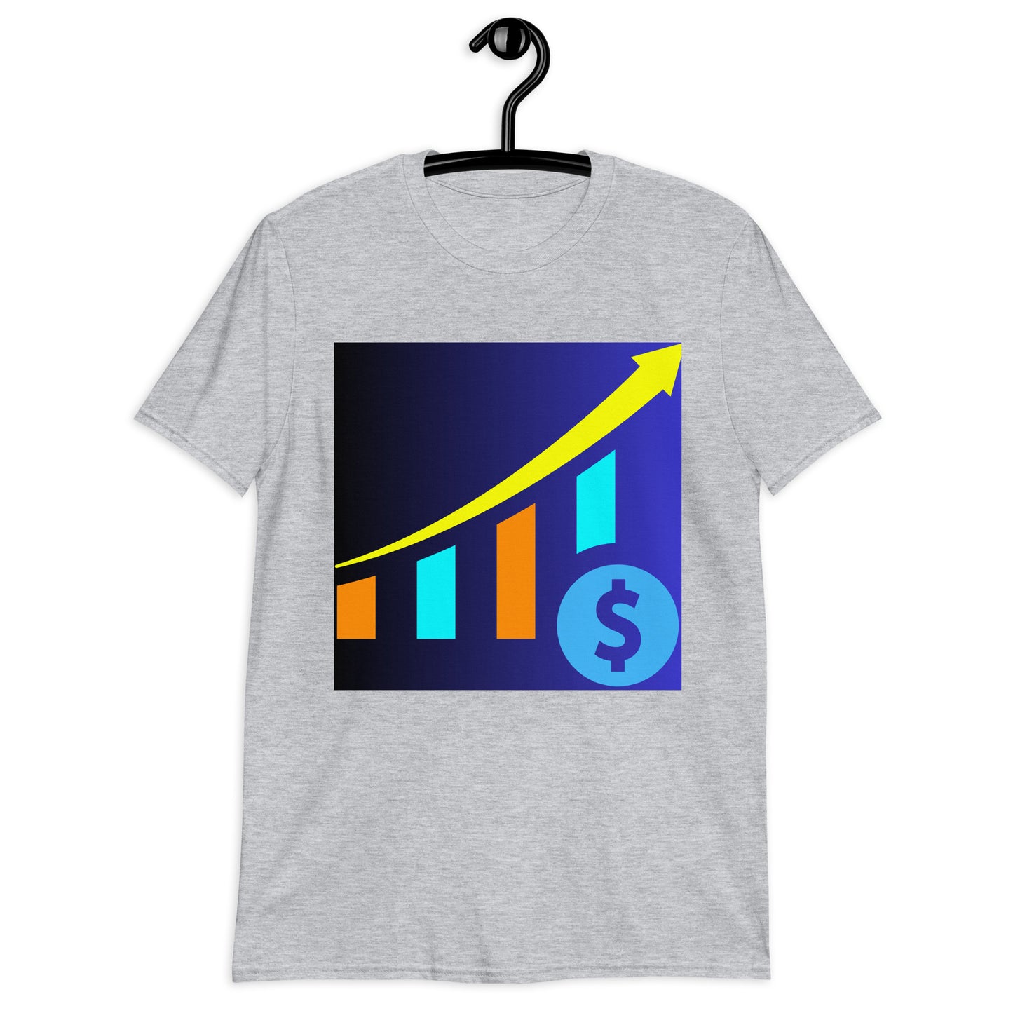 Money Growth, Growth Chart, Arrow, Dollar-Sign ,Calmness Designs, Creative Designs, Short-Sleeve Unisex T-Shirt