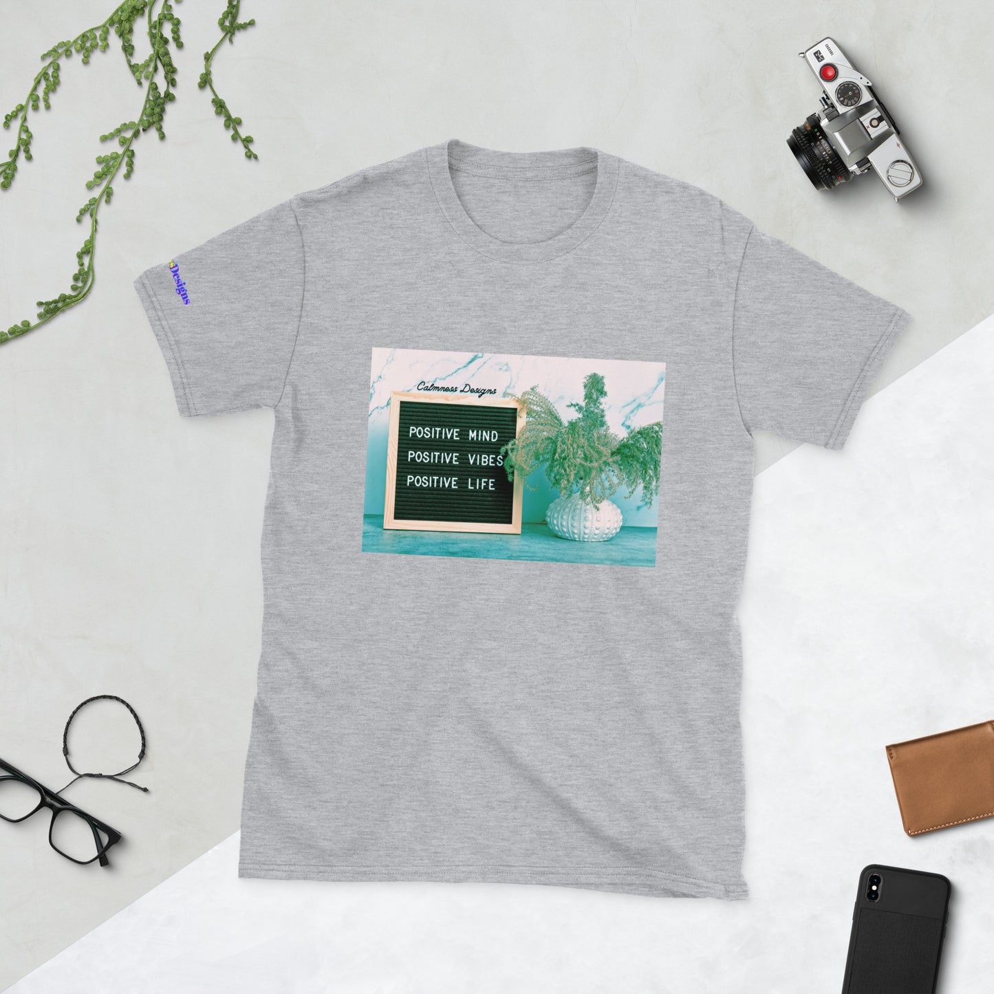 POSITIVE MIND, POSITIVE VIBES, POSITIVE LIFE, Short-Sleeve Unisex T-Shirt