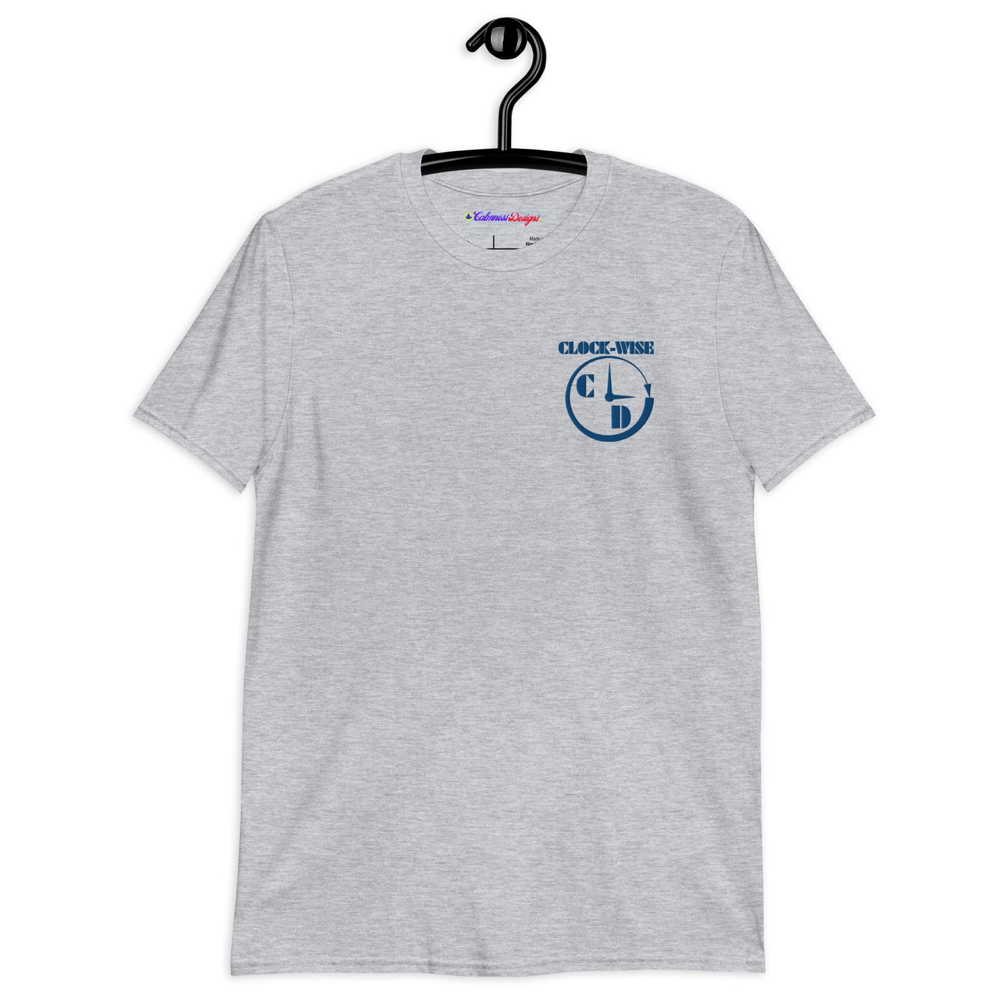 CLOCK-WISE, CLOCK, (C D), LOGO Calmness Designs, Short-Sleeve Unisex T-Shirt