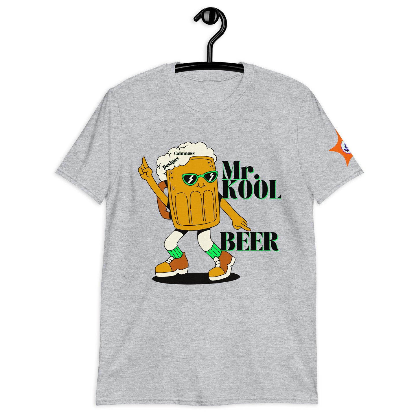Mr. KOOL BEER, GREEN-GLASSES, CALMNESS DESIGNS, Creative Designer's, Short-Sleeve Unisex T-Shirt