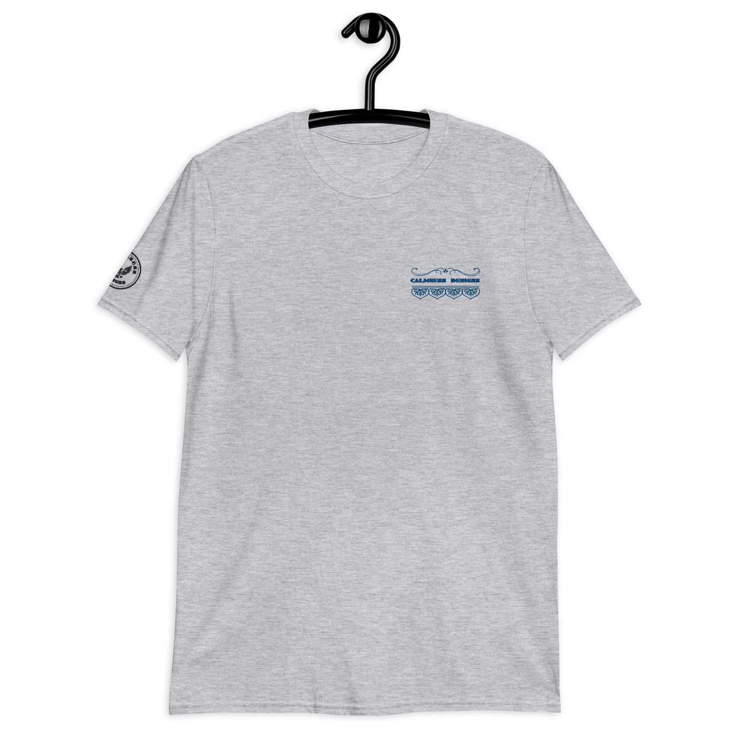 Bidri Decorative Elements Border BLUE, CALMNESS DESIGNS, Creative Designer's, Short-Sleeve Unisex T-Shirt