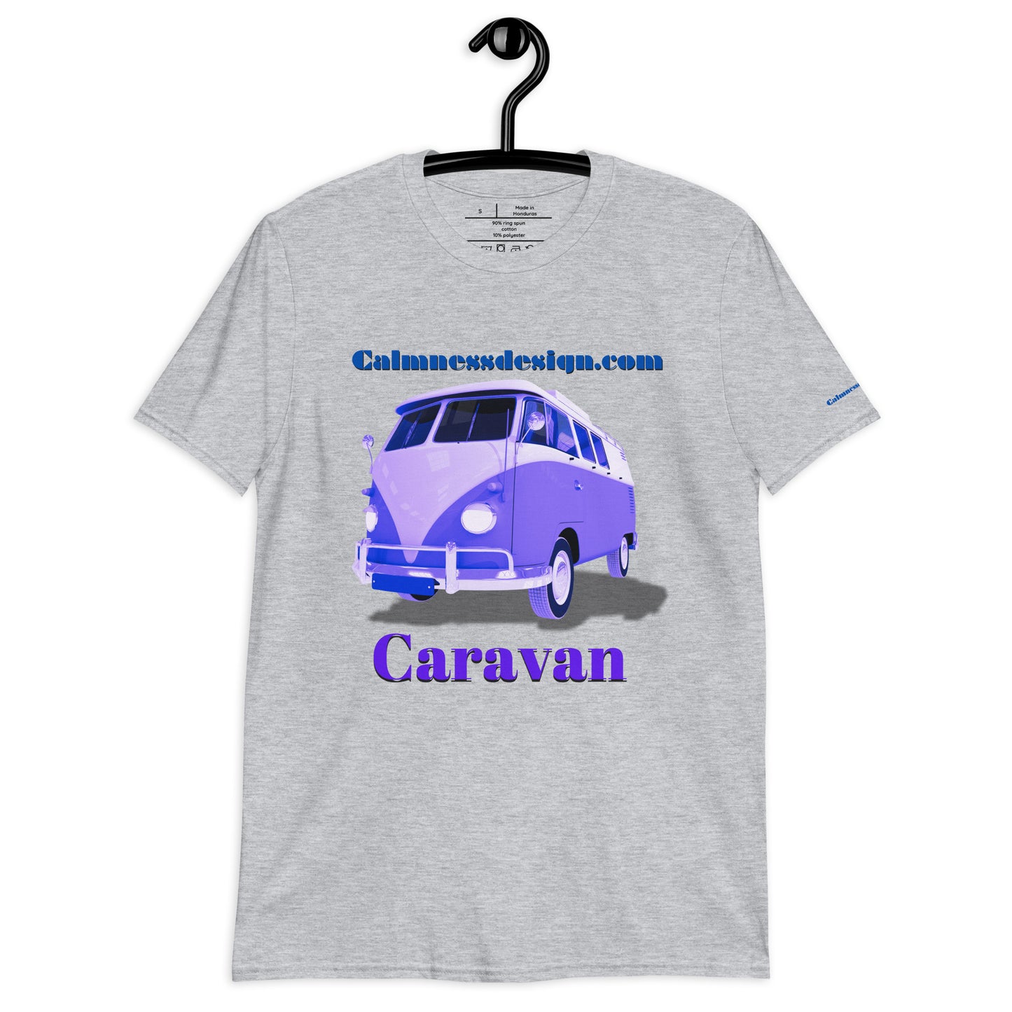 Blue Camper Caravan, Calmnessdesign.COM, Short-Sleeve Unisex T-Shirt