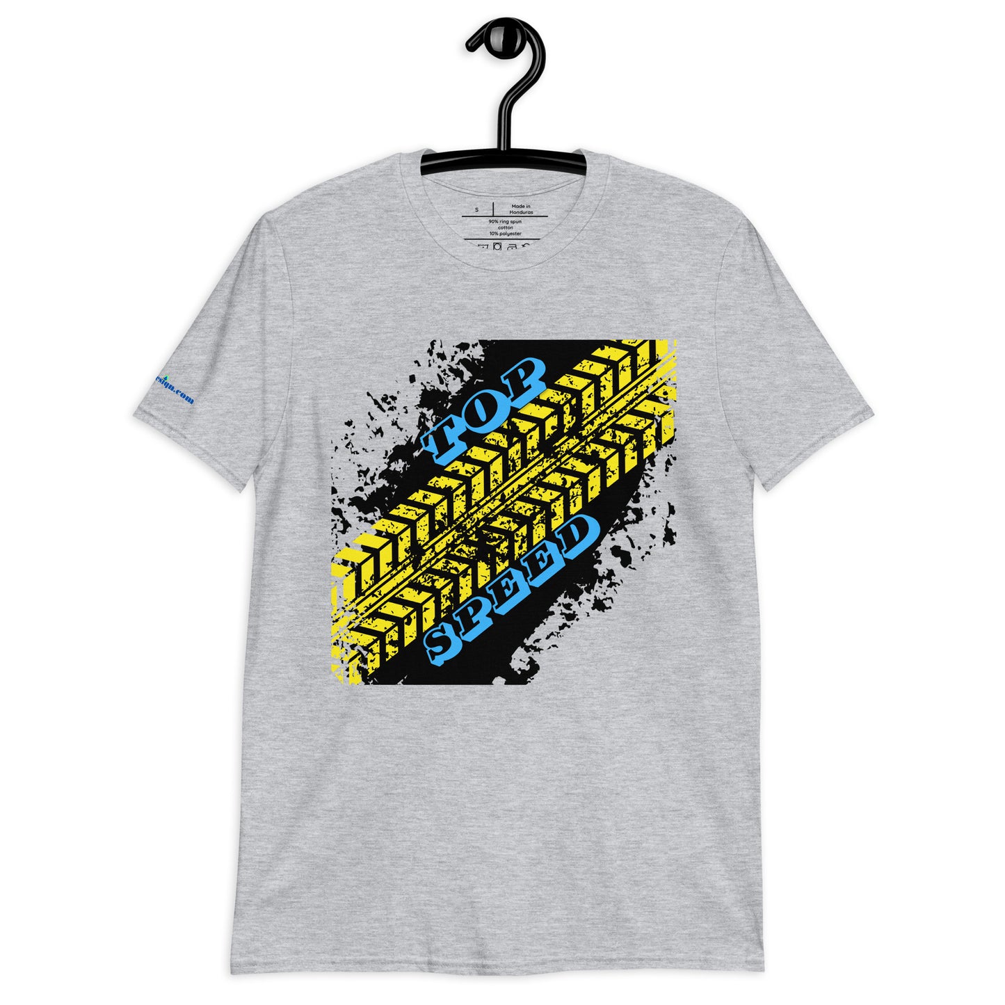 Car Tire Track, Top Speed, Calmnessdesign.COM, Short-Sleeve Unisex T-Shirt