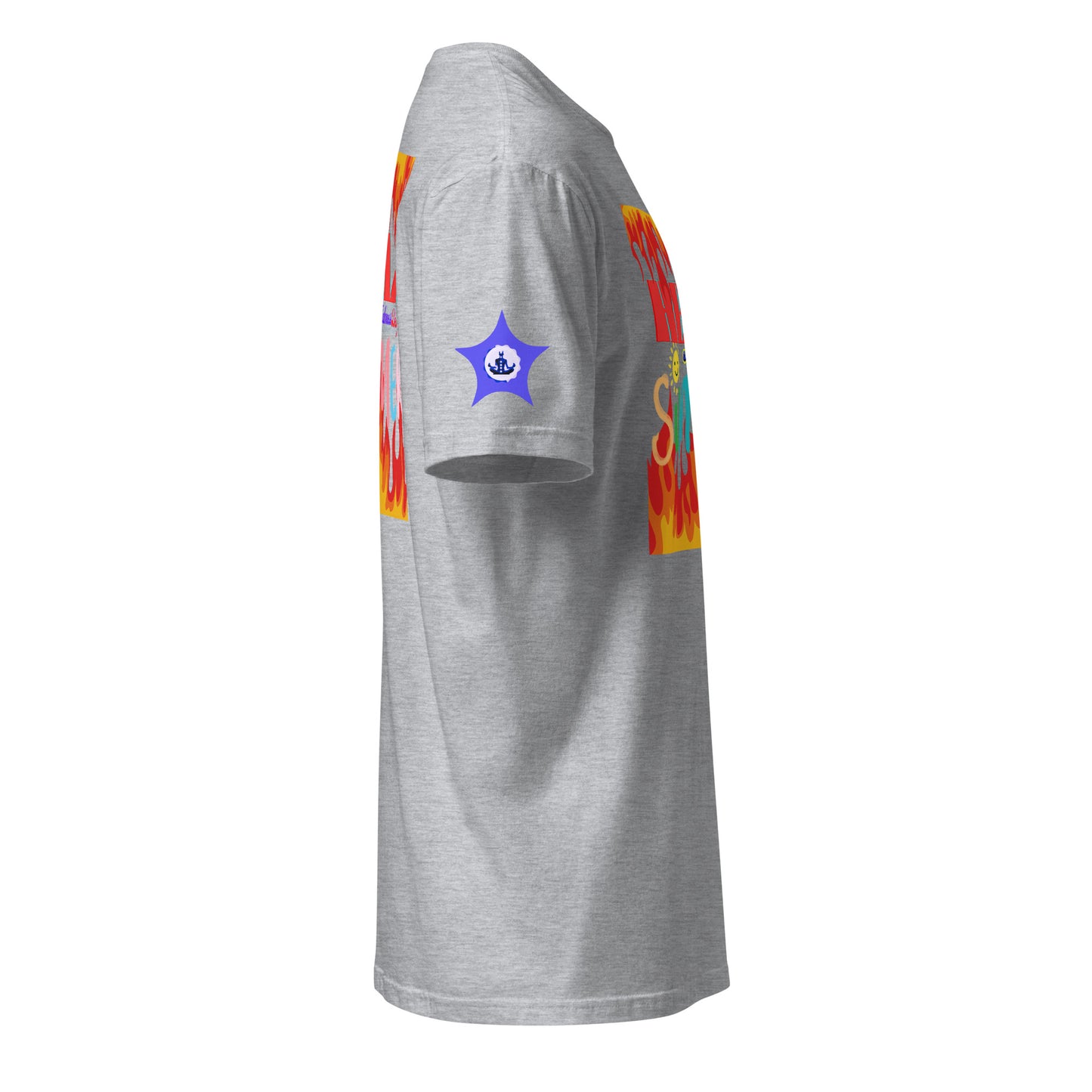 Fire Flame, Summer-Sunshine Face, HELL SUMMER, CALMNESS DESIGNS, Creative Designer's, Short-Sleeve Unisex T-Shirt
