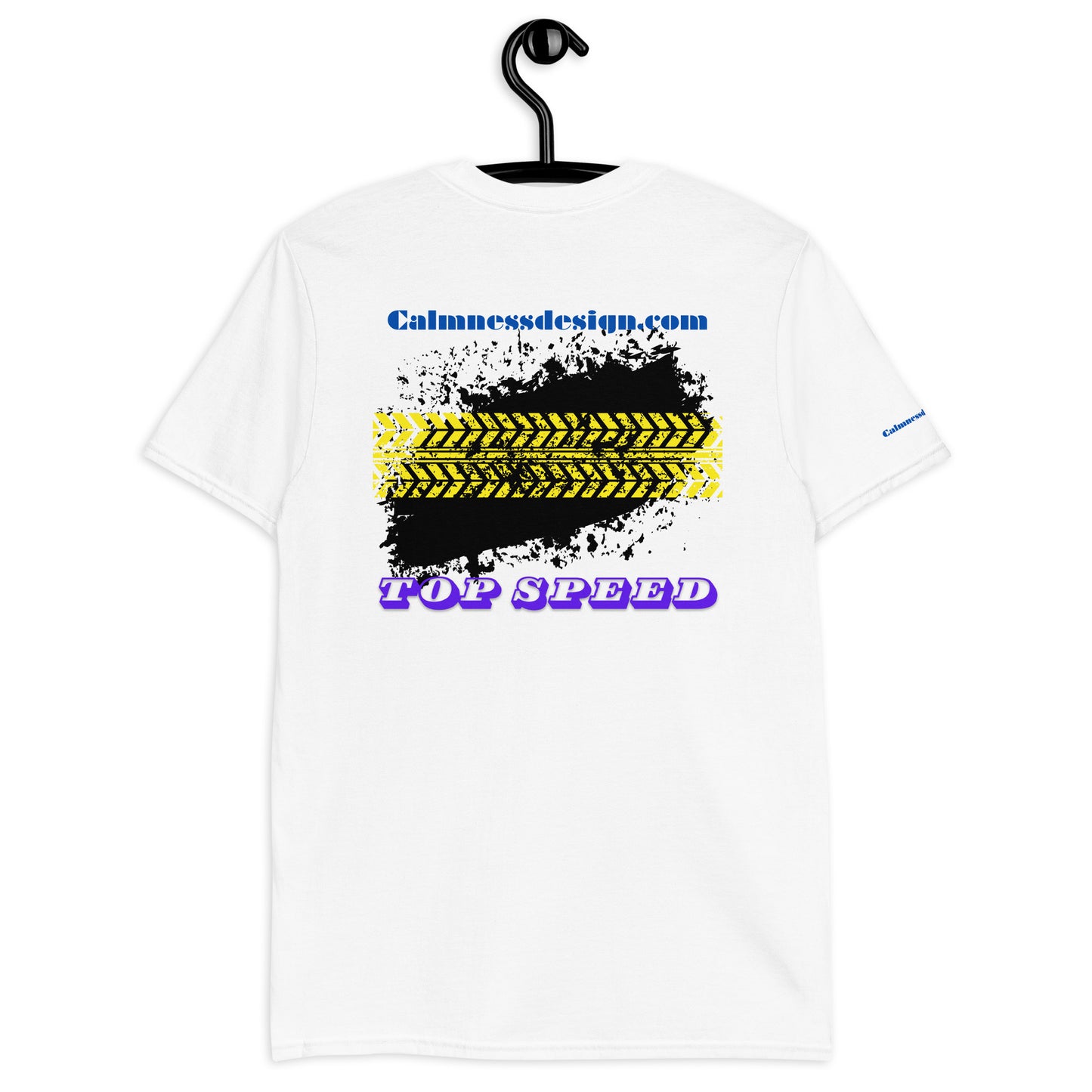 Car Tire Track, Top Speed, Calmnessdesign.COM, Short-Sleeve Unisex T-Shirt