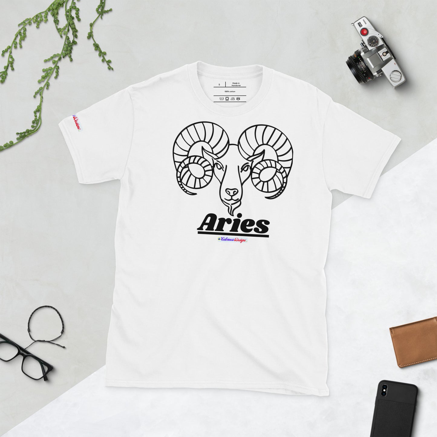 Zodiac Signs, Aries, Calmness Designs, Short-Sleeve Unisex T-Shirt