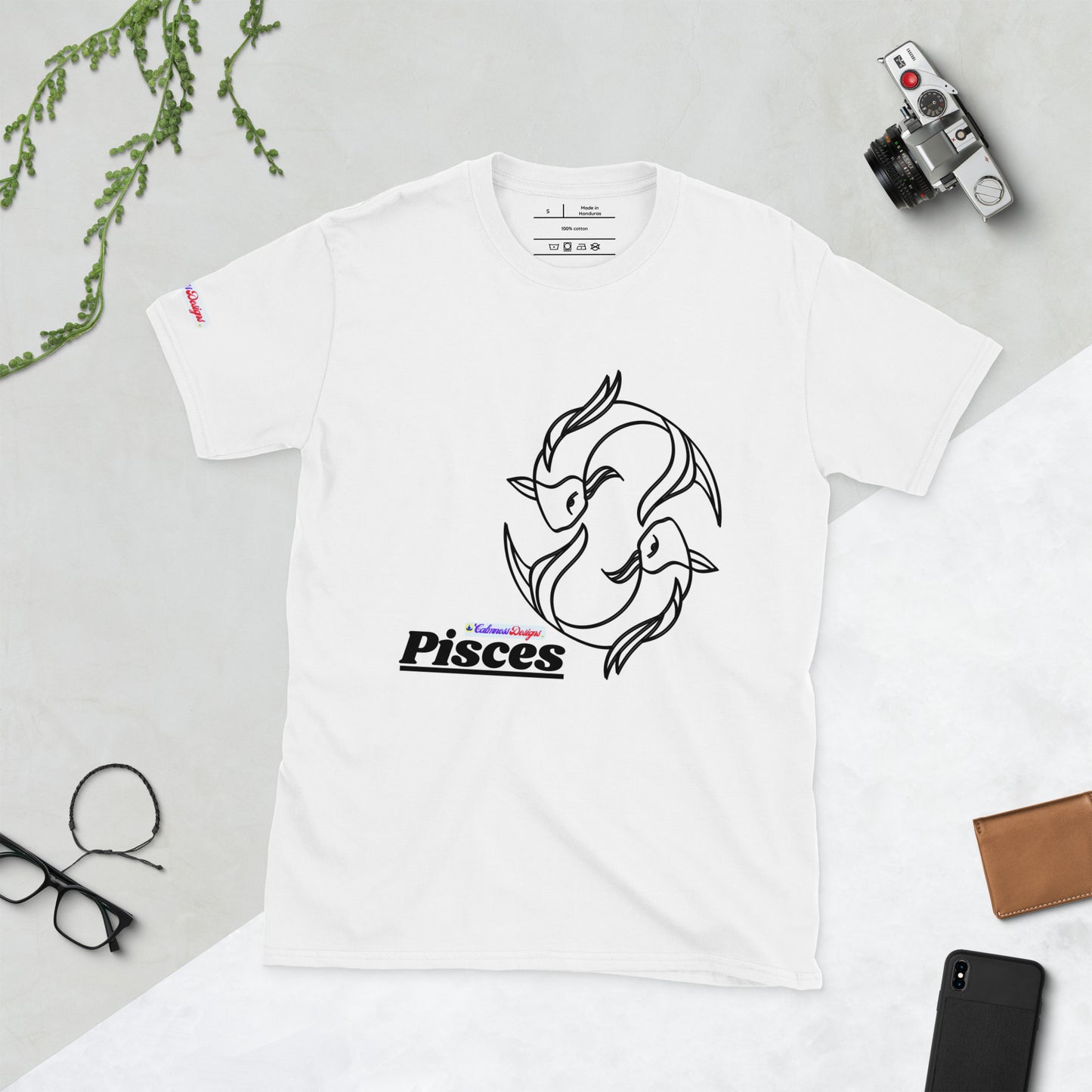 Zodiac Signs, Pisces, Calmness Designs, Short-Sleeve Unisex T-Shirt