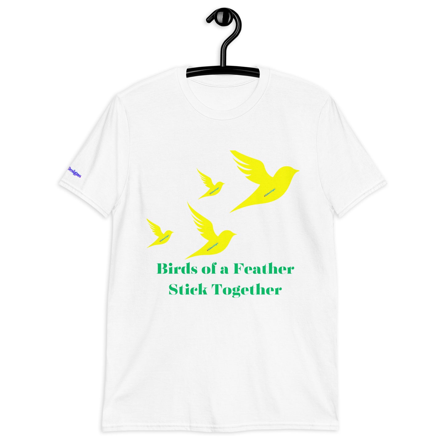 Birds of a Feather Stick Together, Flock of Birds Flying, Calmness Designs, Short-Sleeve Unisex T-Shirt