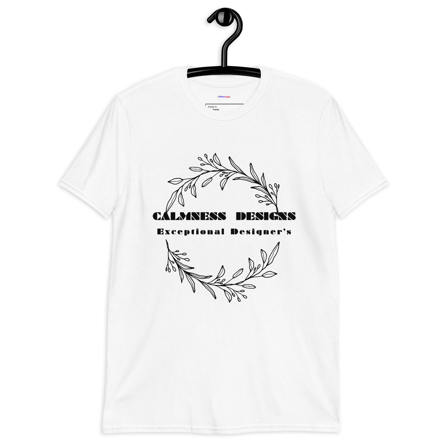Ivory Black Botanical Organic, Creative Designs, Calmness Designs, Short-Sleeve Unisex T-Shirt