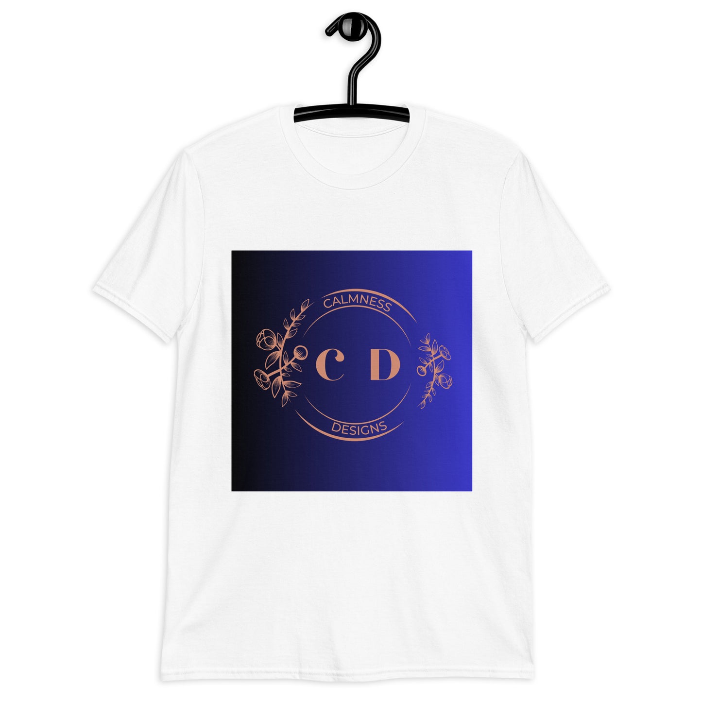 Rose Gold Monogram Floral Flowers, (C D) Calmness Designs, Creative Designs, Short-Sleeve Unisex T-Shirt