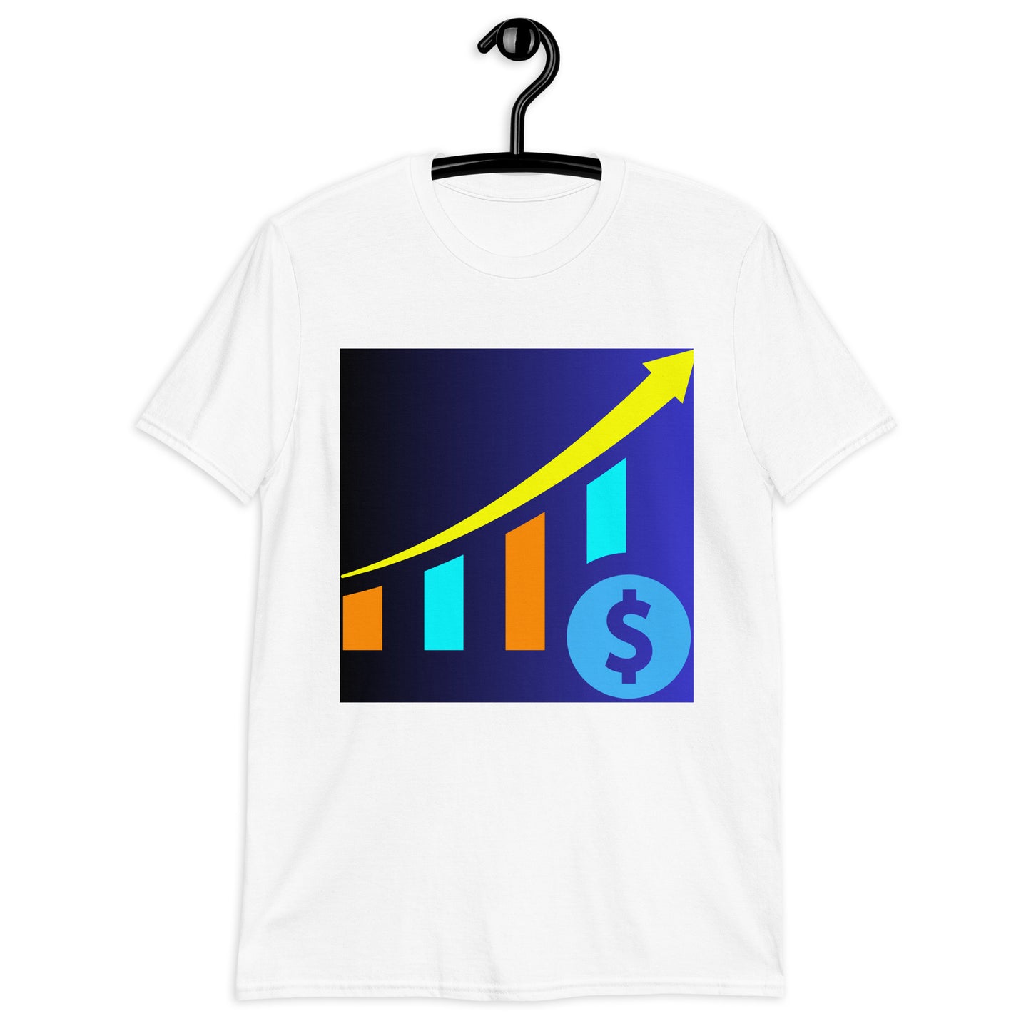 Money Growth, Growth Chart, Arrow, Dollar-Sign ,Calmness Designs, Creative Designs, Short-Sleeve Unisex T-Shirt