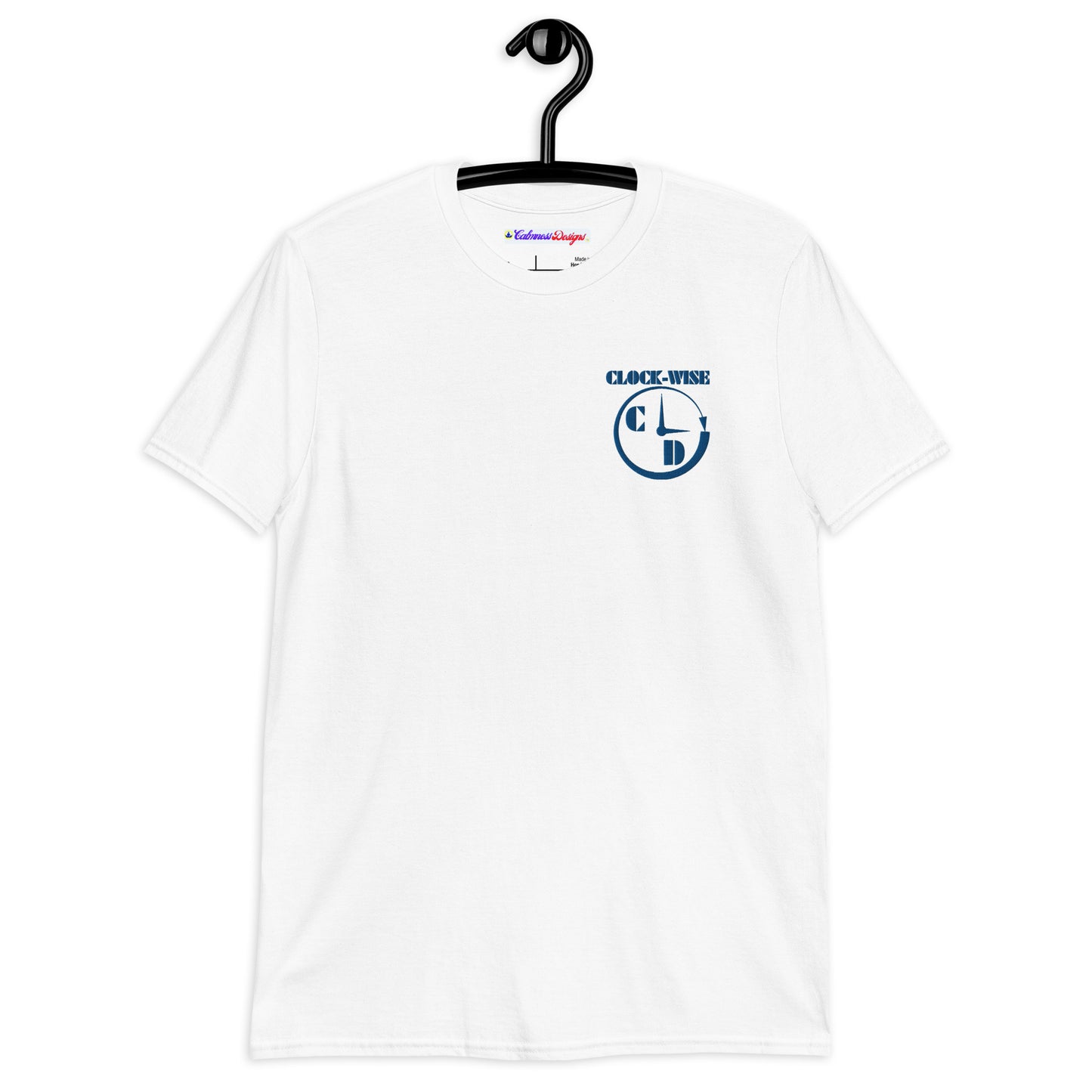 CLOCK-WISE, CLOCK, (C D), LOGO Calmness Designs, Short-Sleeve Unisex T-Shirt