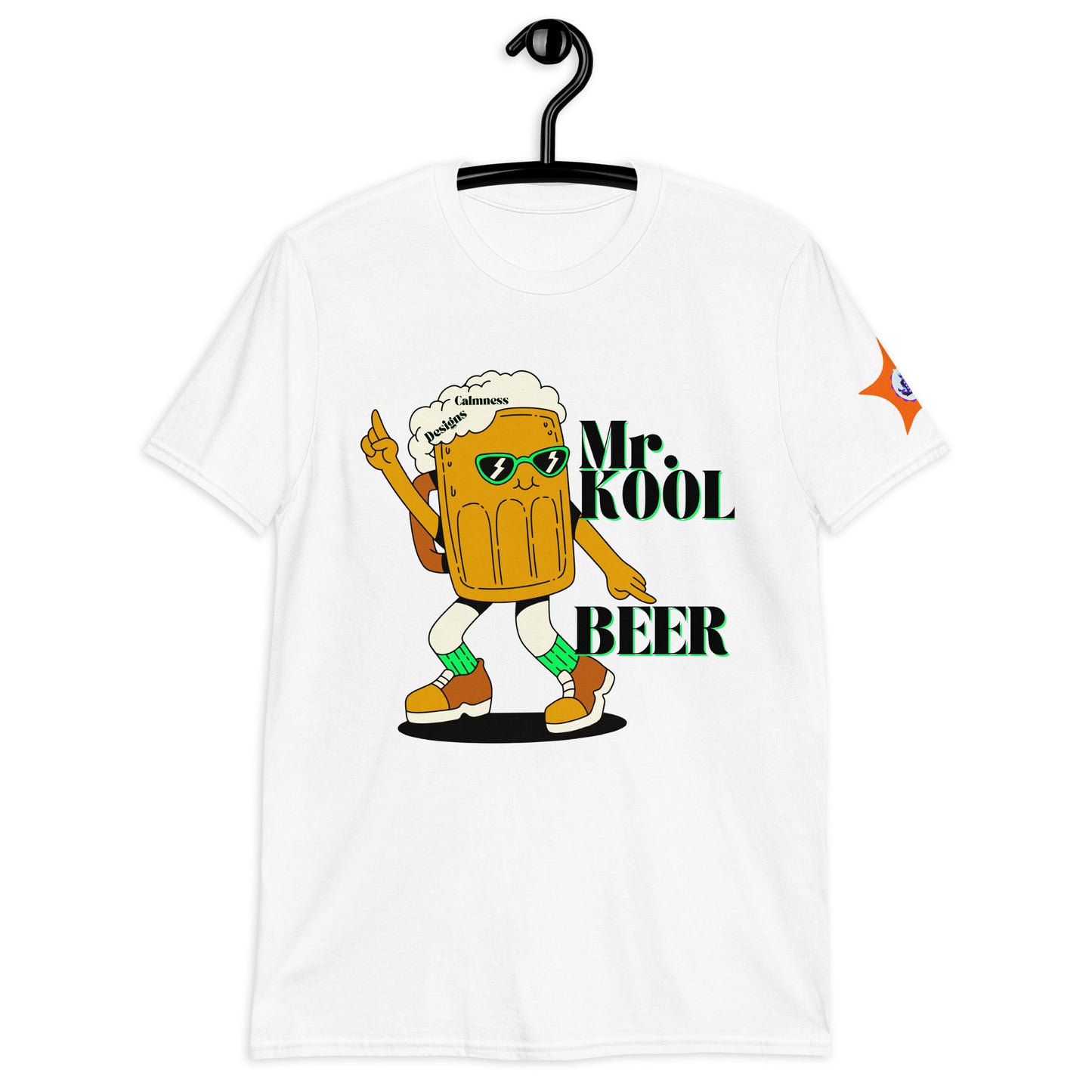 Mr. KOOL BEER, GREEN-GLASSES, CALMNESS DESIGNS, Creative Designer's, Short-Sleeve Unisex T-Shirt