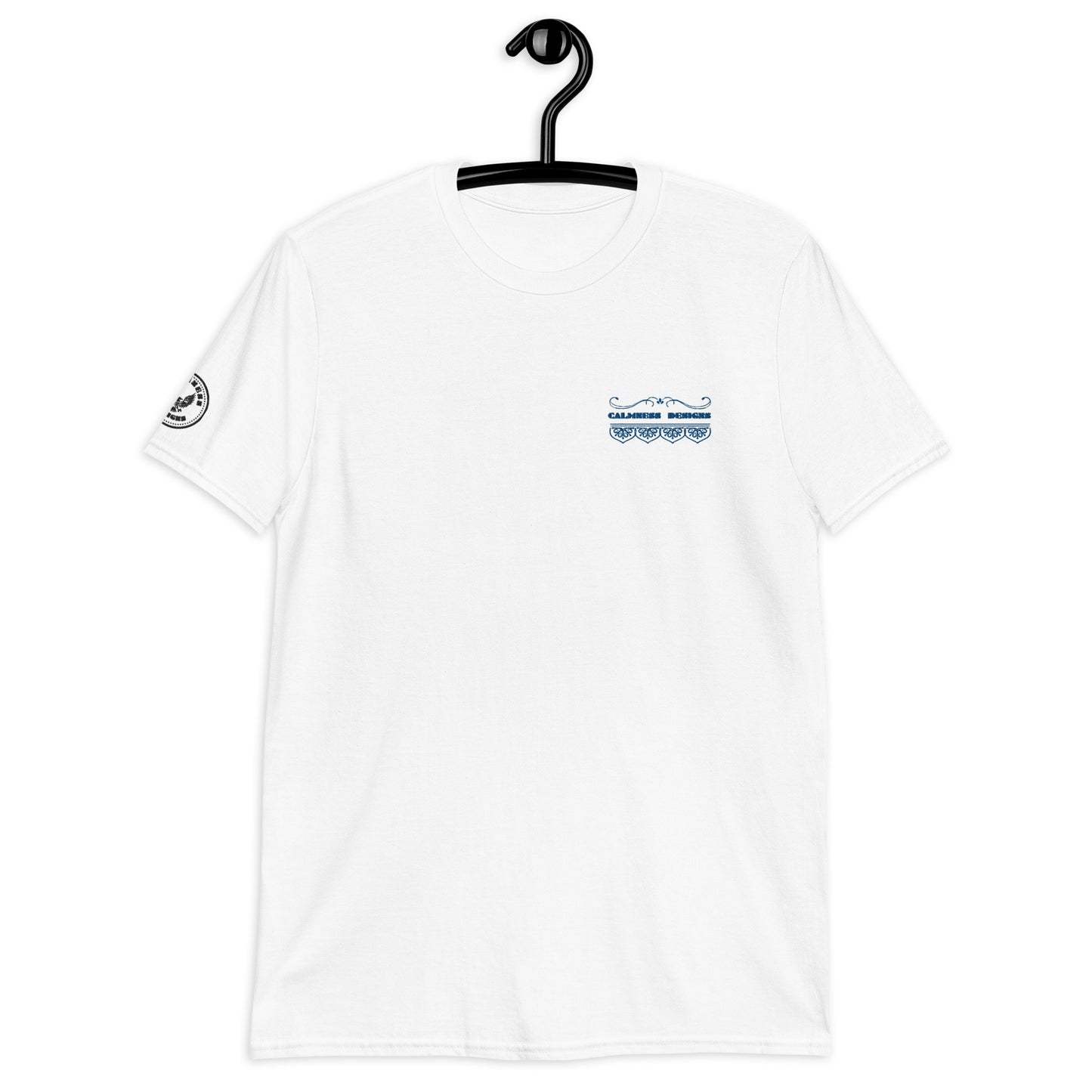 Bidri Decorative Elements Border BLUE, CALMNESS DESIGNS, Creative Designer's, Short-Sleeve Unisex T-Shirt