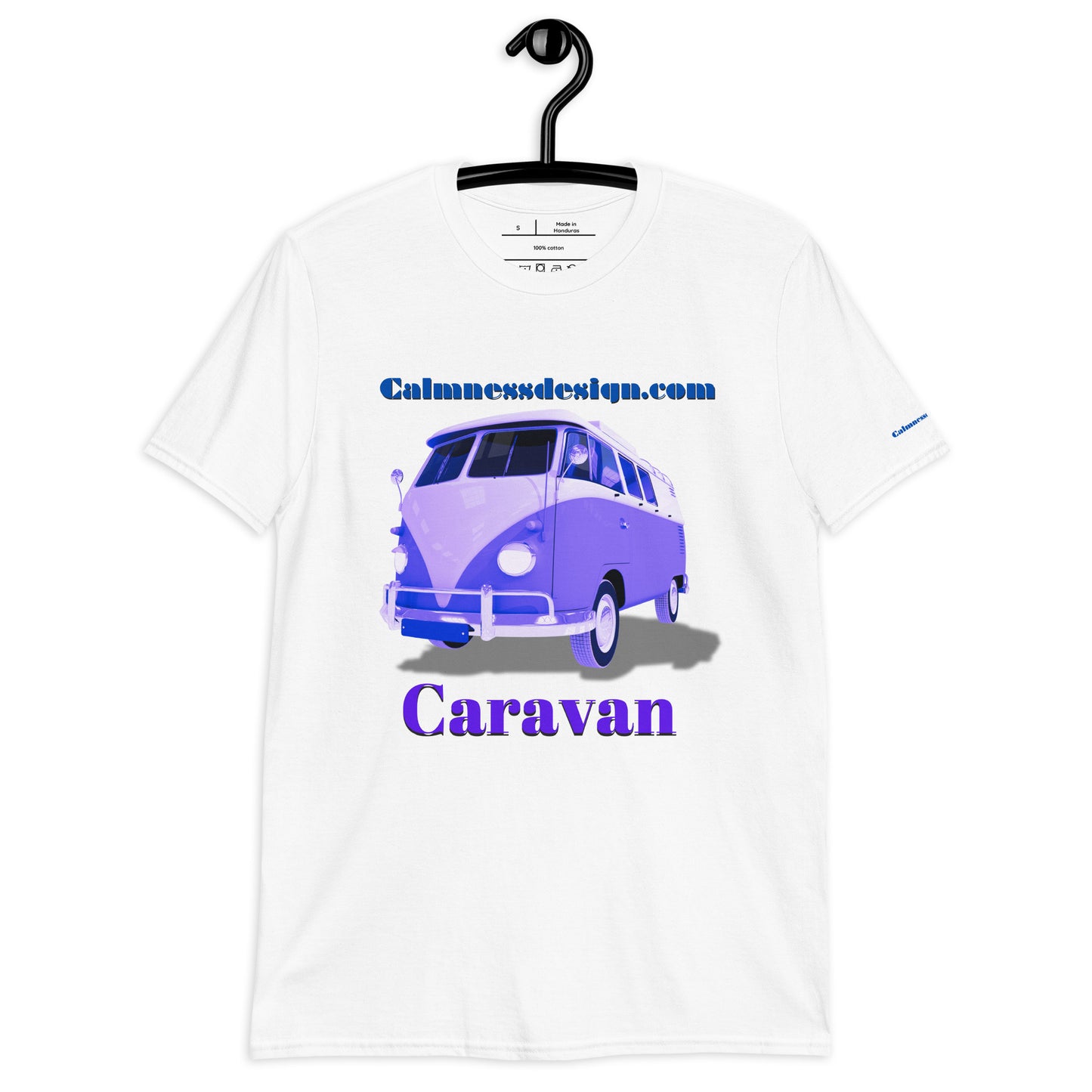 Blue Camper Caravan, Calmnessdesign.COM, Short-Sleeve Unisex T-Shirt