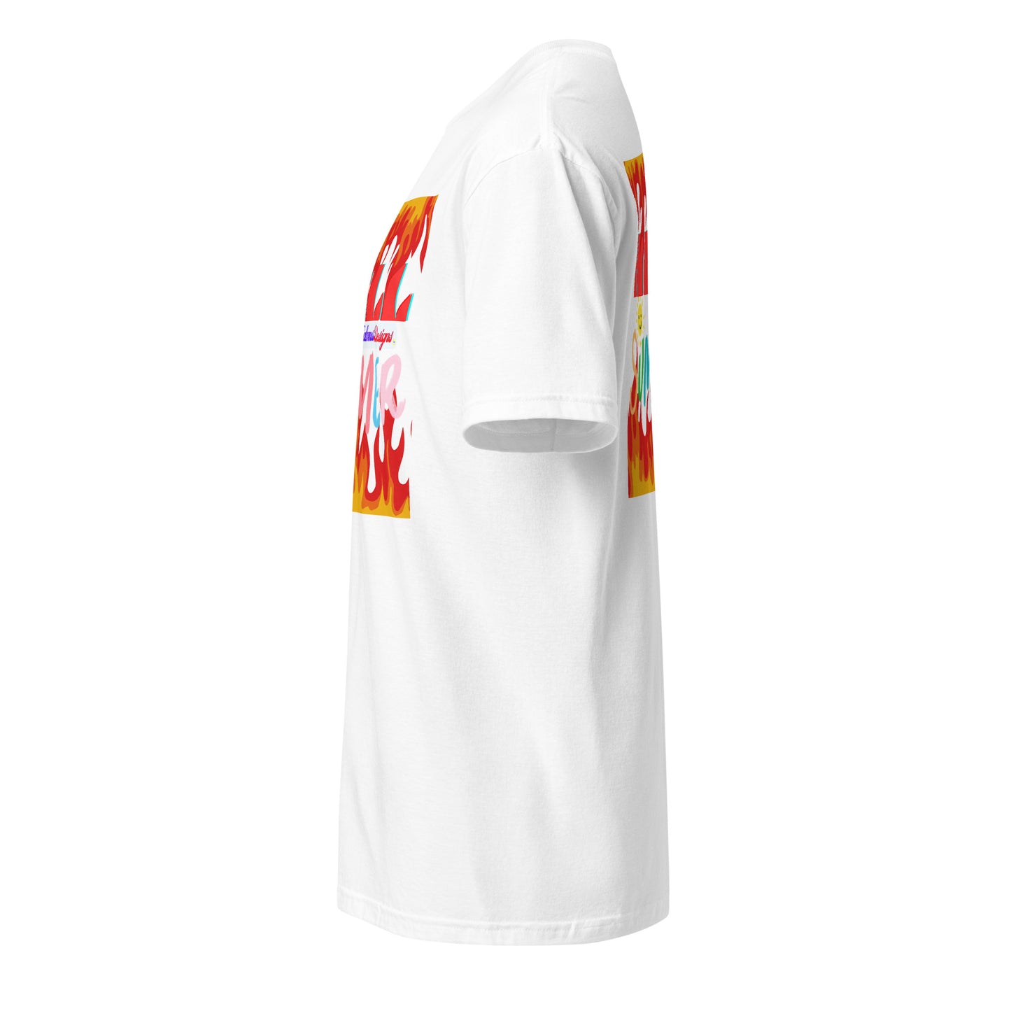 Fire Flame, Summer-Sunshine Face, HELL SUMMER, CALMNESS DESIGNS, Creative Designer's, Short-Sleeve Unisex T-Shirt