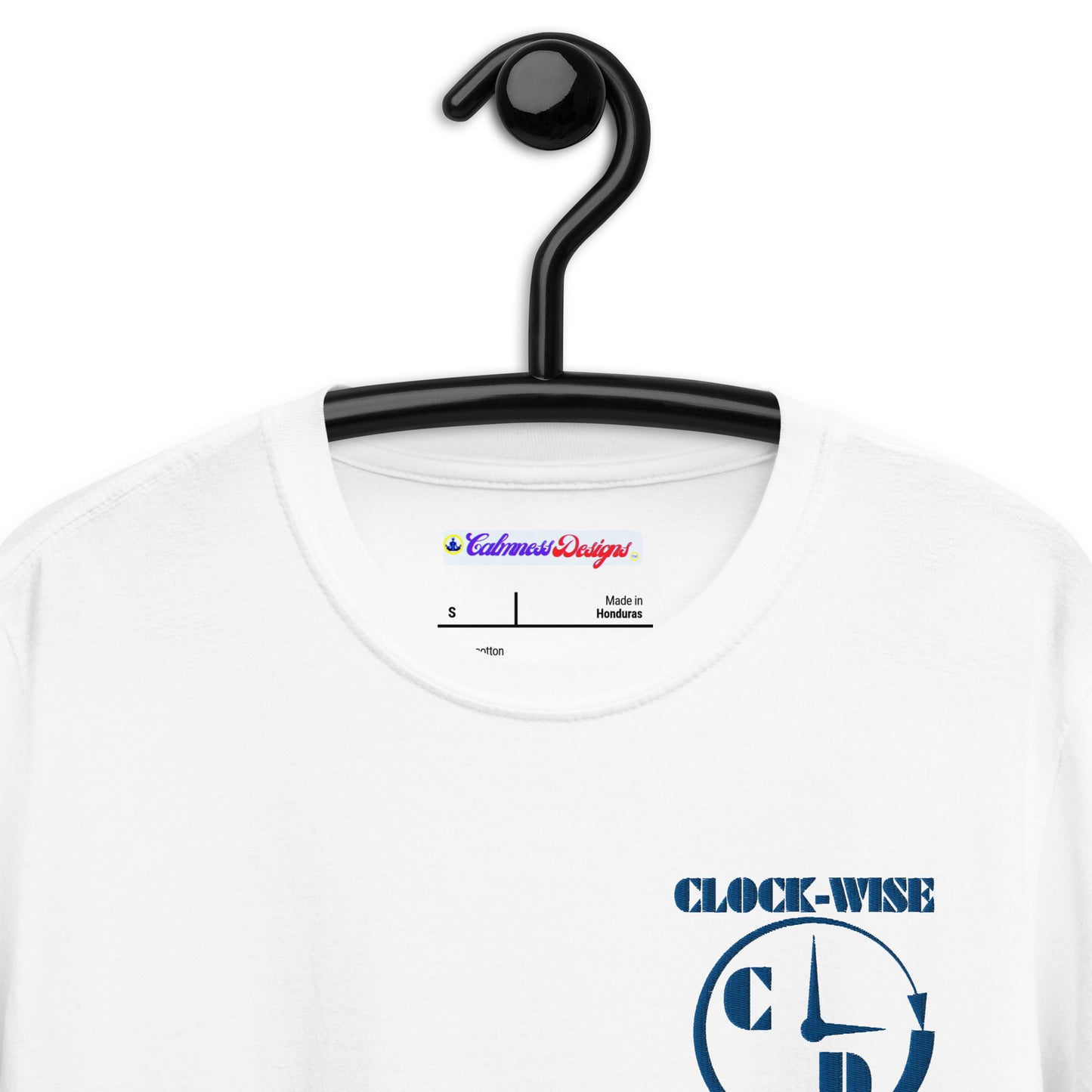 CLOCK-WISE, CLOCK, (C D), LOGO Calmness Designs, Short-Sleeve Unisex T-Shirt
