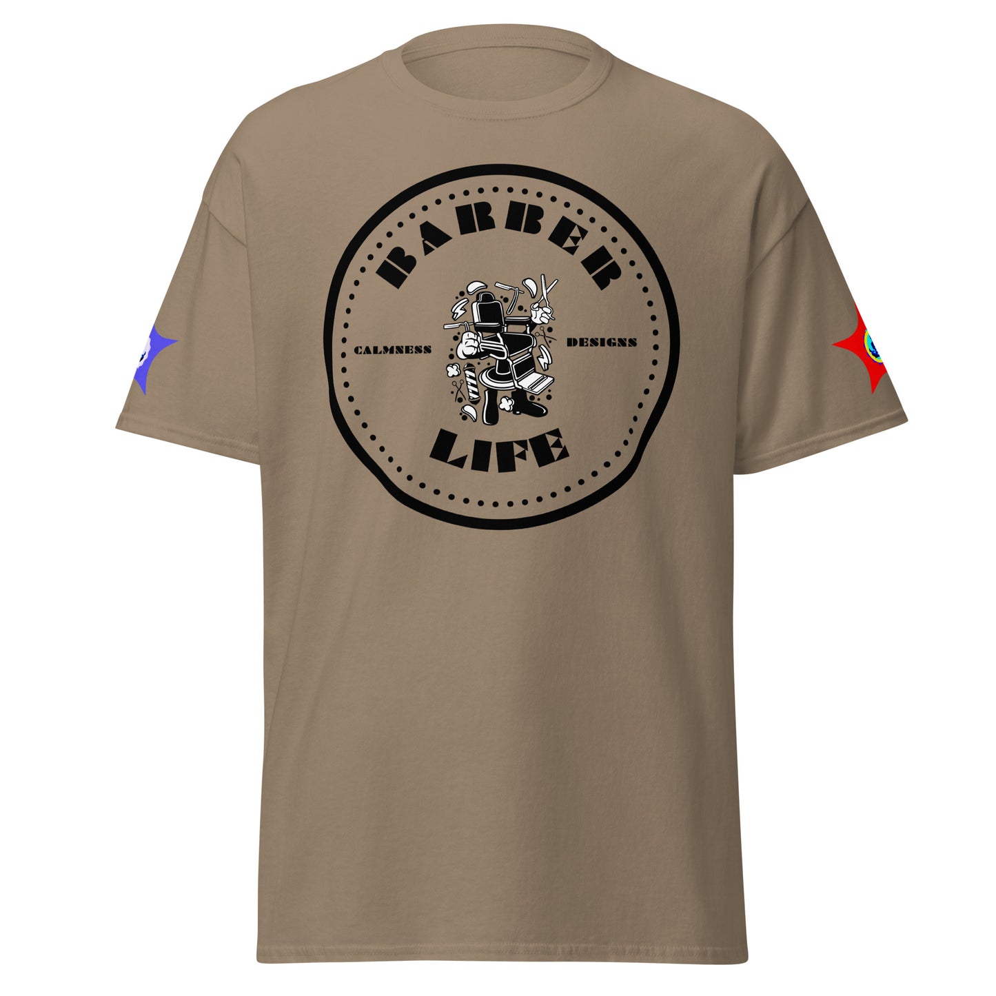 Minimalist Circle, Barber Life, Barber Chair, and Barbers Equipment's, CALMNESS DESIGNS, Creative Designer's, Unisex classic tee