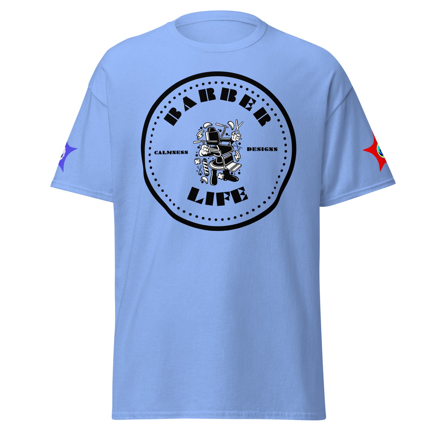 Minimalist Circle, Barber Life, Barber Chair, and Barbers Equipment's, CALMNESS DESIGNS, Creative Designer's, Unisex classic tee
