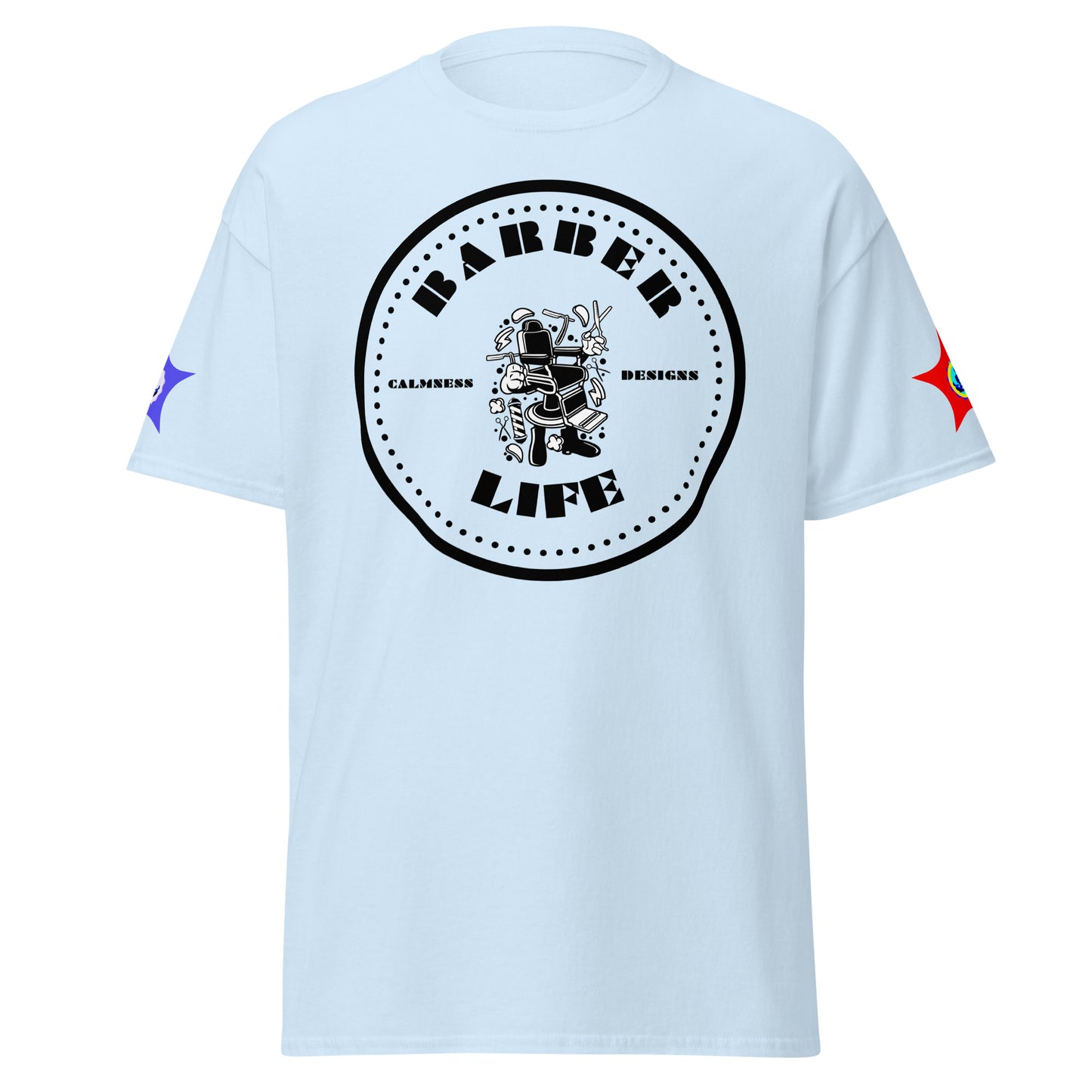 Minimalist Circle, Barber Life, Barber Chair, and Barbers Equipment's, CALMNESS DESIGNS, Creative Designer's, Unisex classic tee