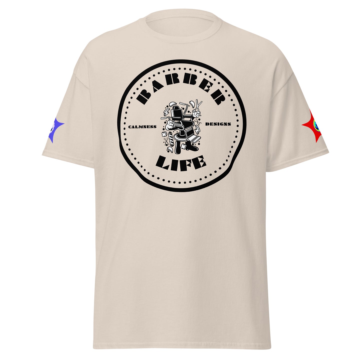 Minimalist Circle, Barber Life, Barber Chair, and Barbers Equipment's, CALMNESS DESIGNS, Creative Designer's, Unisex classic tee