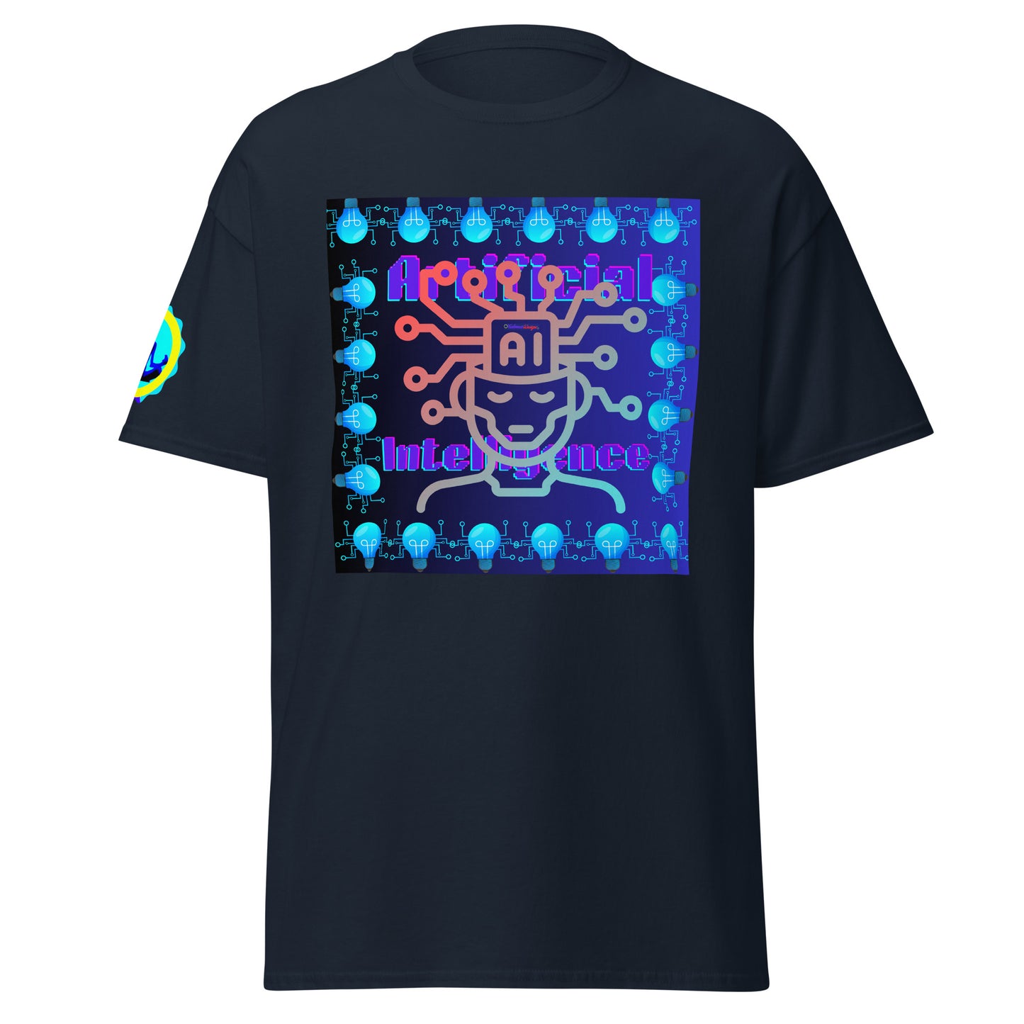 Artificial Intelligence Icon Technology, (A I) Futuristic Technology, CALMNESS DESIGNS, Creative Designer's, Men's classic tee
