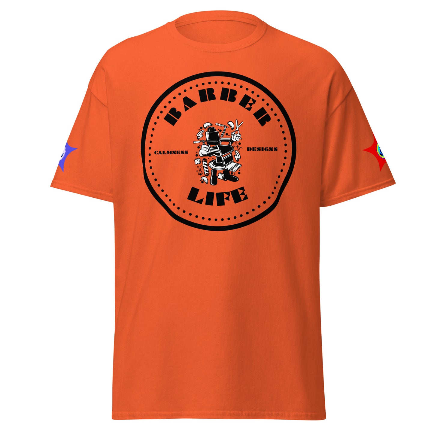 Minimalist Circle, Barber Life, Barber Chair, and Barbers Equipment's, CALMNESS DESIGNS, Creative Designer's, Unisex classic tee