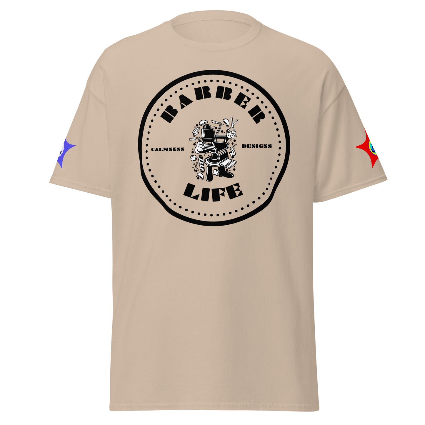 Minimalist Circle, Barber Life, Barber Chair, and Barbers Equipment's, CALMNESS DESIGNS, Creative Designer's, Unisex classic tee