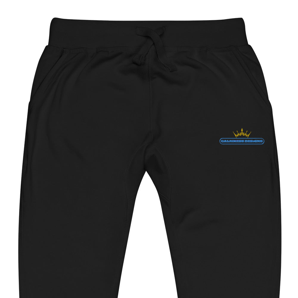 GOLDEN CROWN Illustration,, Text Frame, CALMNESS DESIGNS, Creative Designer's, Unisex fleece sweatpants