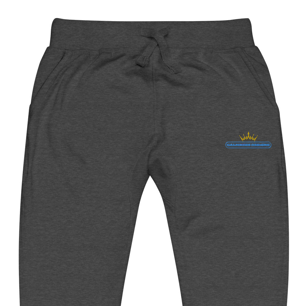 GOLDEN CROWN Illustration,, Text Frame, CALMNESS DESIGNS, Creative Designer's, Unisex fleece sweatpants